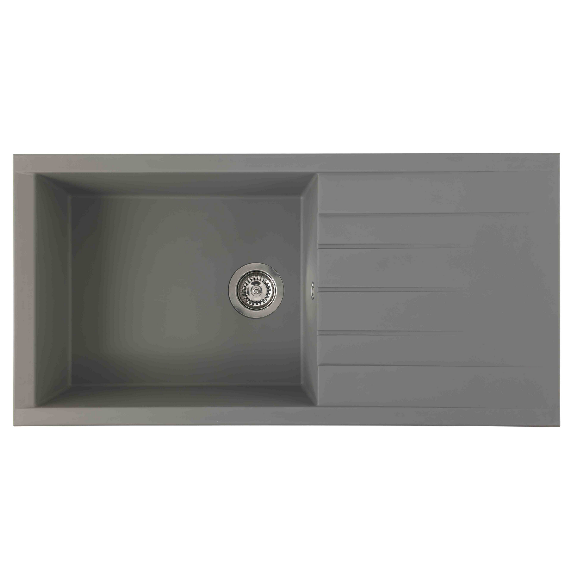 Respekta Einbauspüle 'Houston' Mineralite betongrau 100 X 50 cm