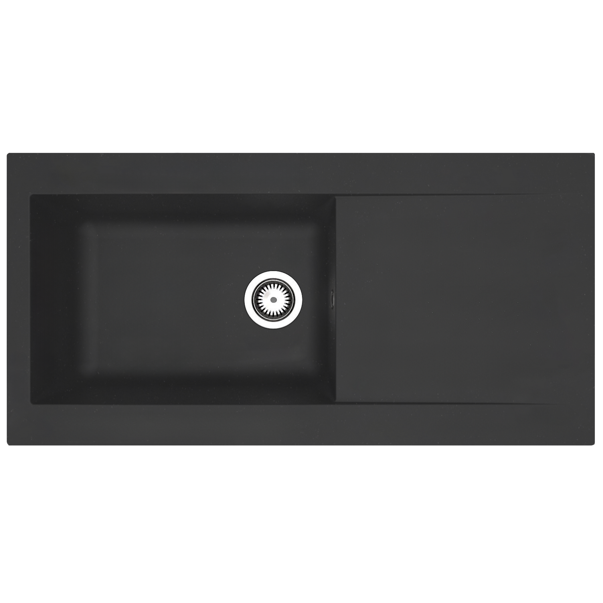 Respekta Einbauspüle 'Denver' Mineralite schwarz 100 X 50 cm