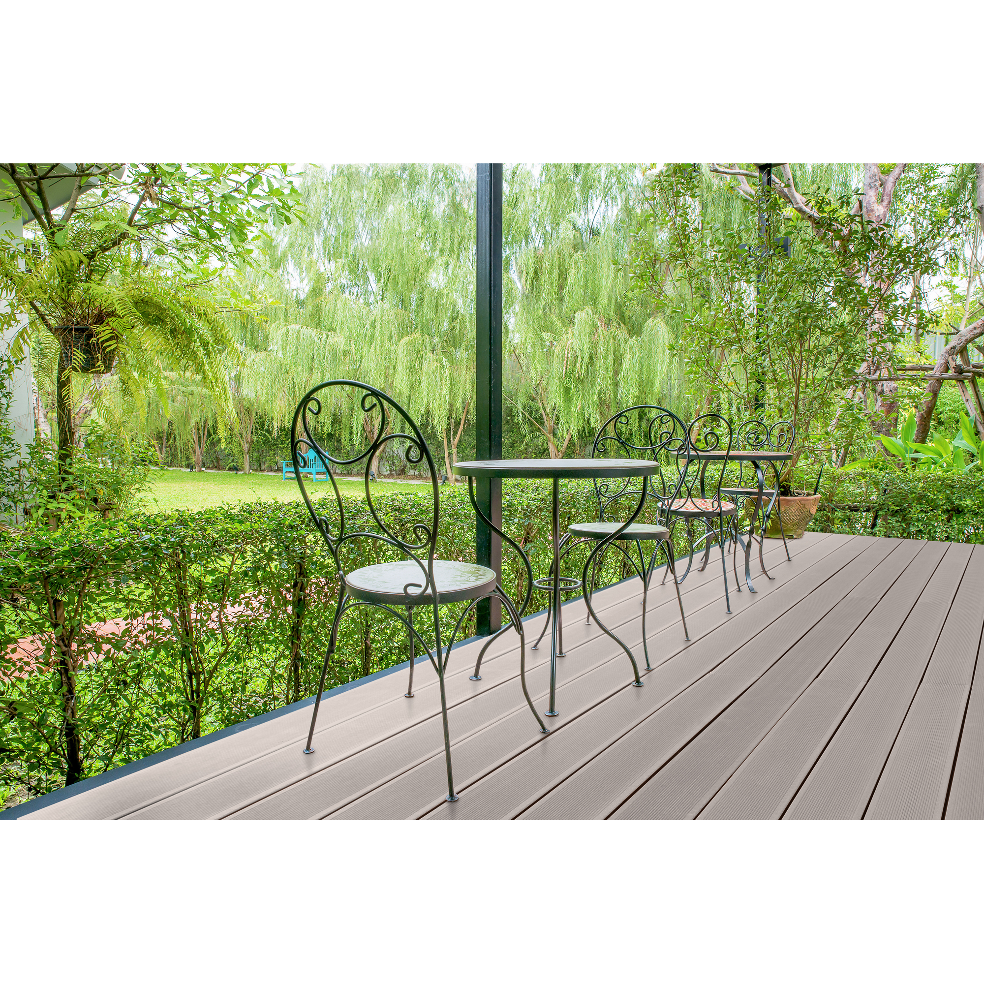 elephant Terrassendielen-Komplettset WPC Hohlkammer grau 10 qm
