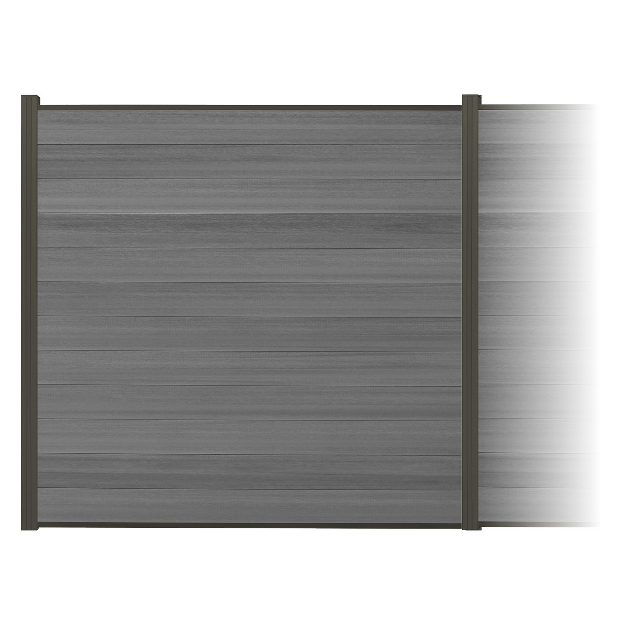 elephant Zaun-Komplettset 'Roma Line' WPC grau mit Pfosten anthrazit zum Aufschrauben 939 x 180 cm