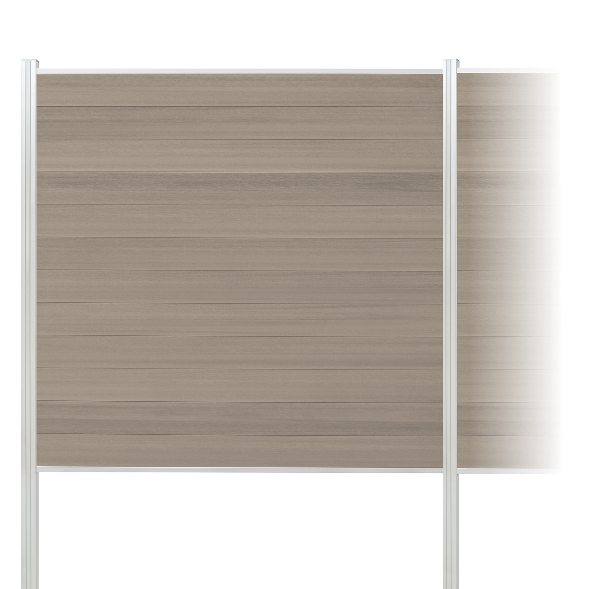 elephant Zaun-Komplettset 'Roma Line' WPC schilf mit Pfosten eloxiert zum Einbetonieren 939 x 180 cm