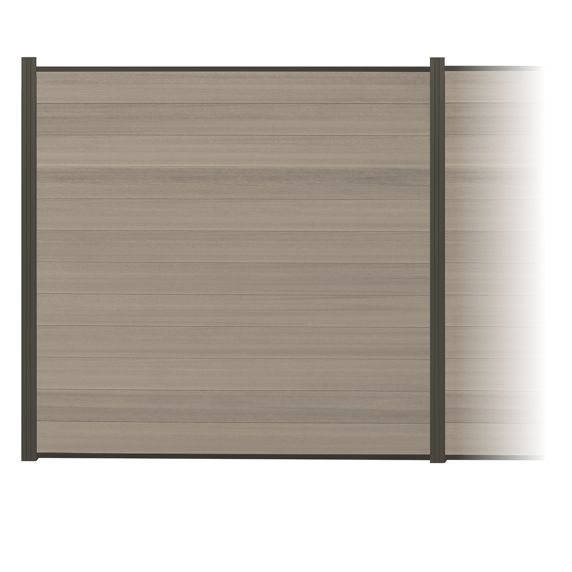 elephant Zaun-Komplettset 'Roma Line' WPC schilf mit Pfosten anthrazit zum Aufschrauben 565 x 180 cm