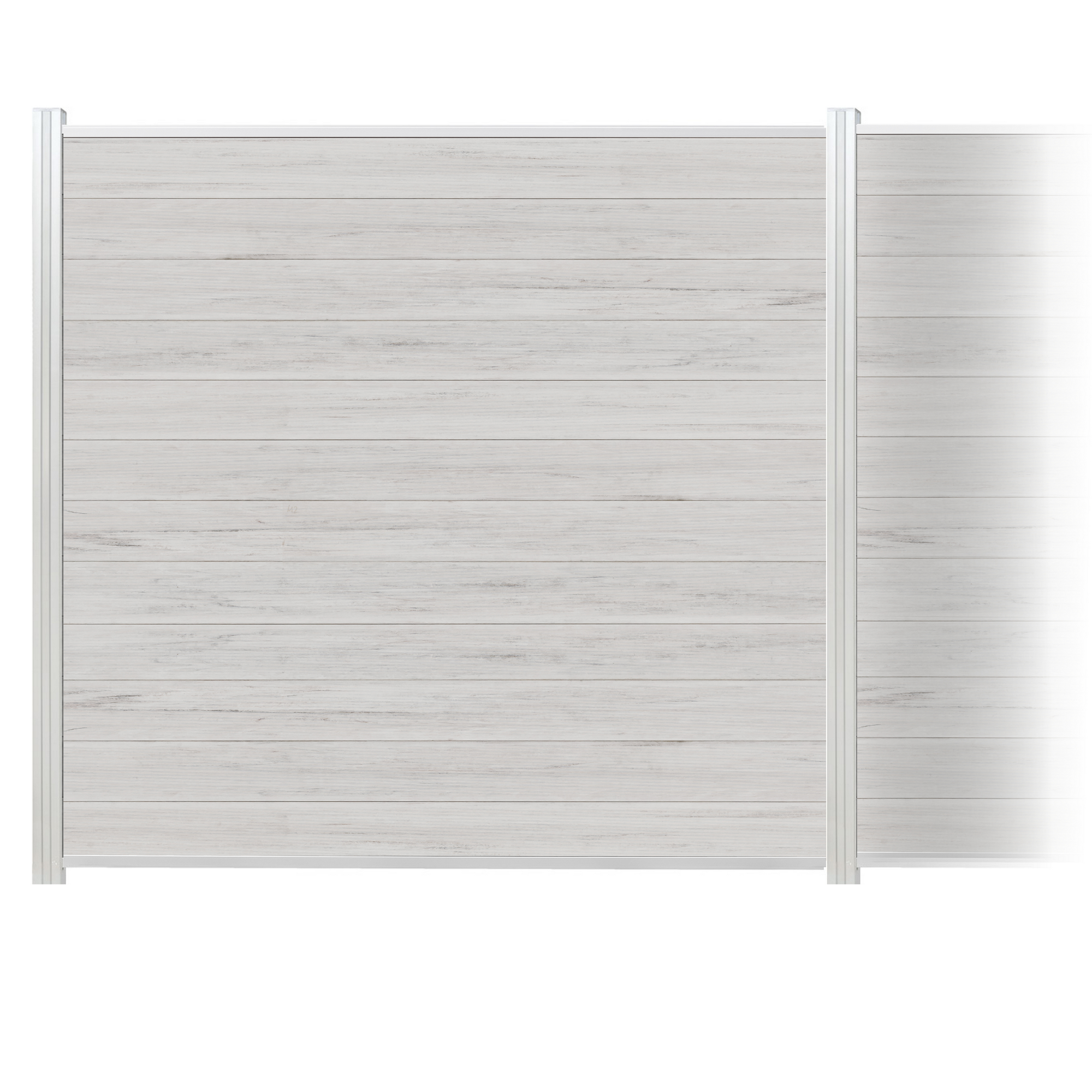 elephant Zaun-Komplettset 'Roma Line' WPC beige mit Pfosten eloxiert zum Aufschrauben 939 x 180 cm