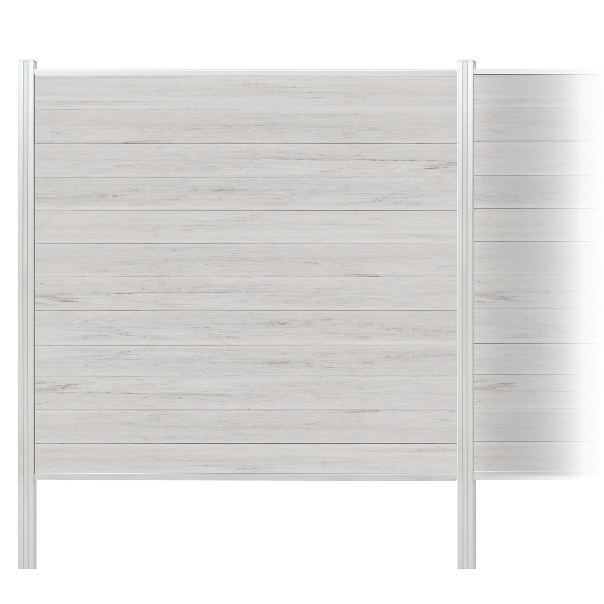 elephant Zaun-Komplettset 'Roma Line' WPC beige mit Pfosten eloxiert zum Einbetonieren 939 x 180 cm