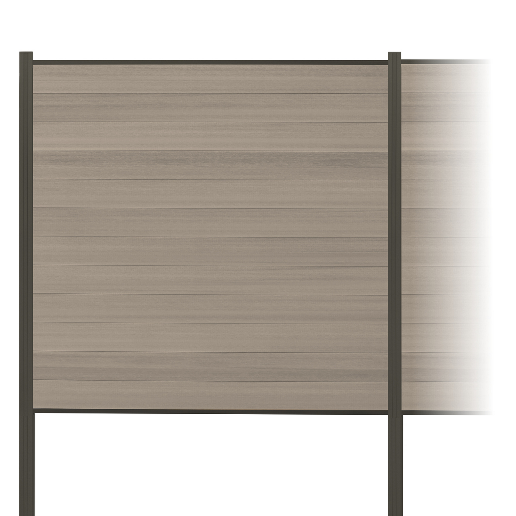 elephant Zaun-Komplettset 'Roma Line' WPC schilf mit Pfosten anthrazit zum Einbetonieren 565 x 180 cm