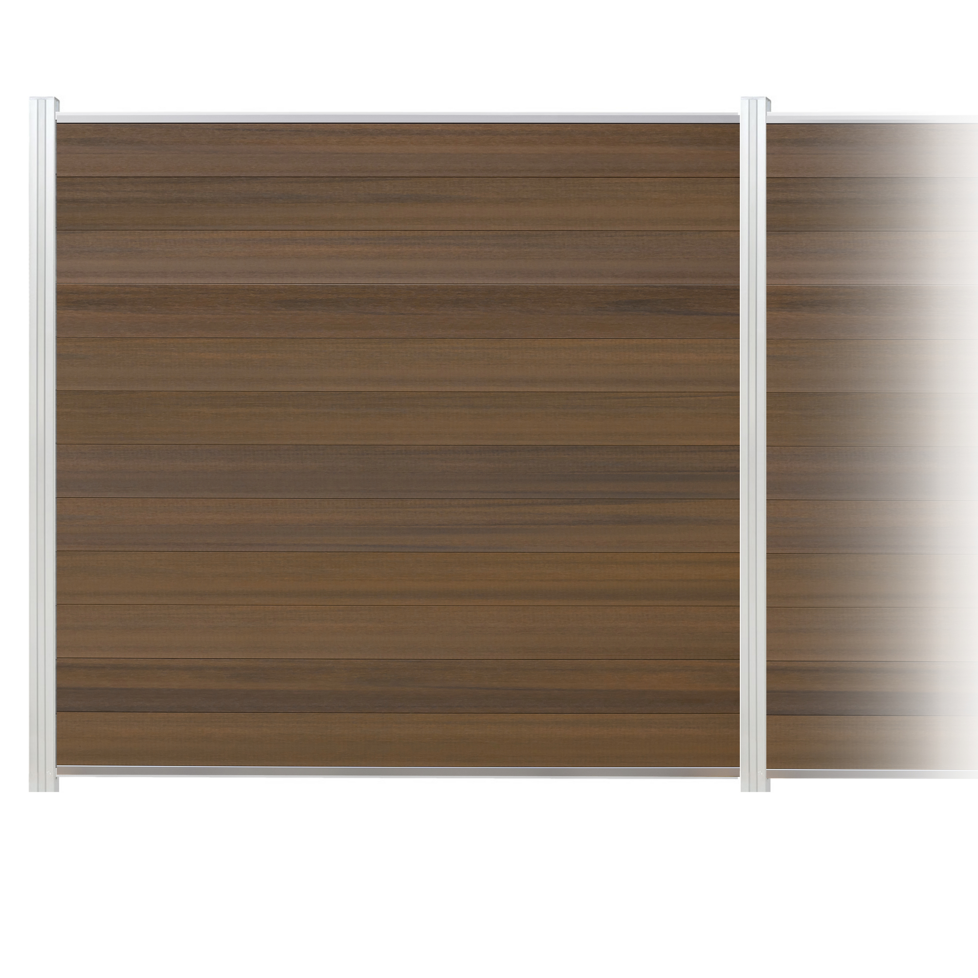 elephant Zaun-Komplettset 'Roma Line' WPC teak mit Pfosten eloxiert zum Aufschrauben 939 x 180 cm