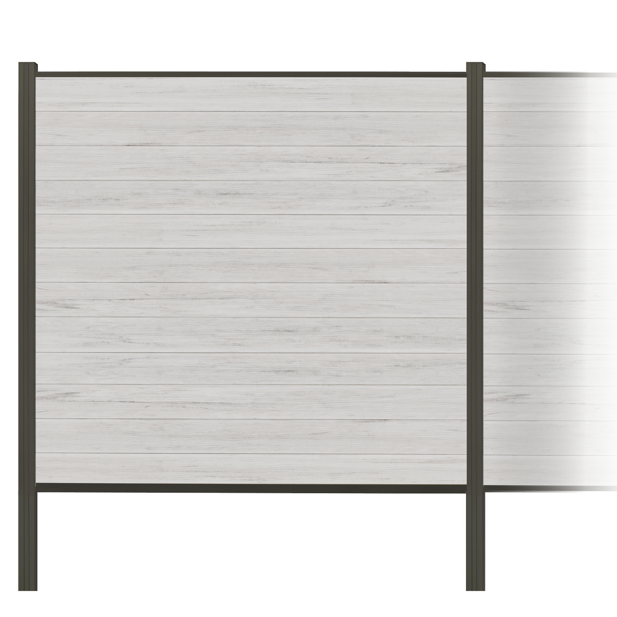 elephant Zaun-Komplettset 'Roma Line' WPC beige mit Pfosten anthrazit zum Einbetonieren 751 x 180 cm