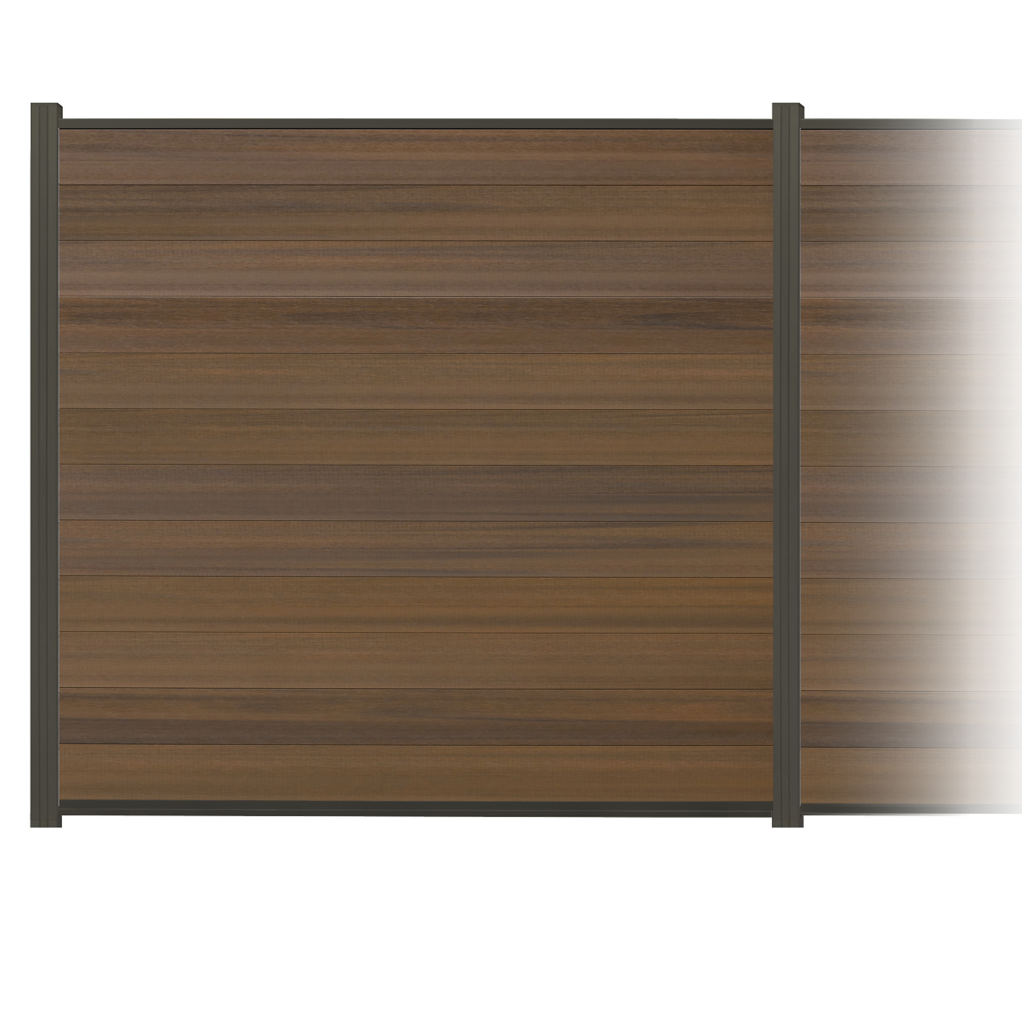 elephant Zaun-Komplettset 'Roma Line' WPC teak mit Pfosten anthrazit zum Aufschrauben 565 x 180 cm