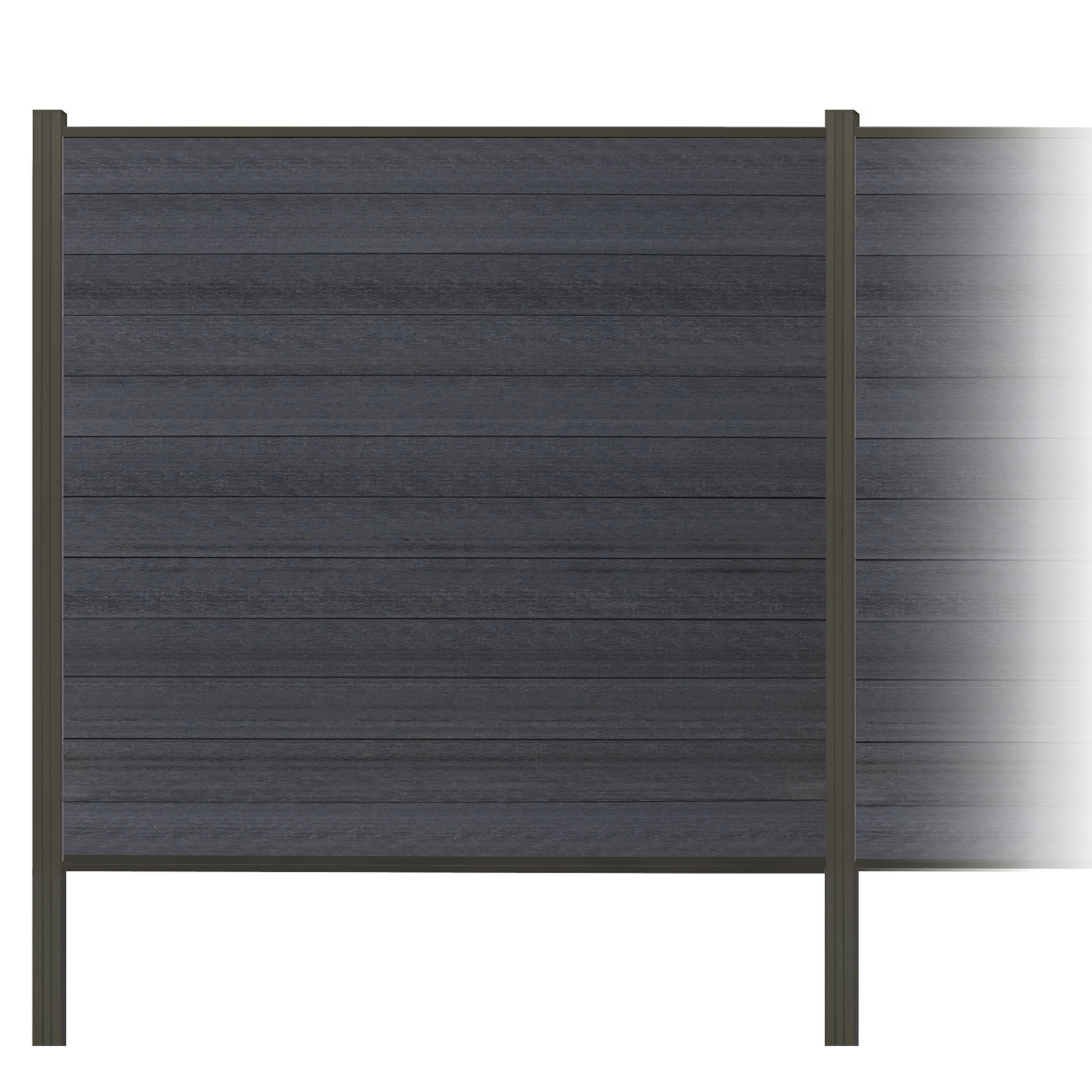 elephant Zaun-Komplettset 'Roma Line' WPC anthrazit mit Pfosten zum Einbetonieren 939 x 180 cm