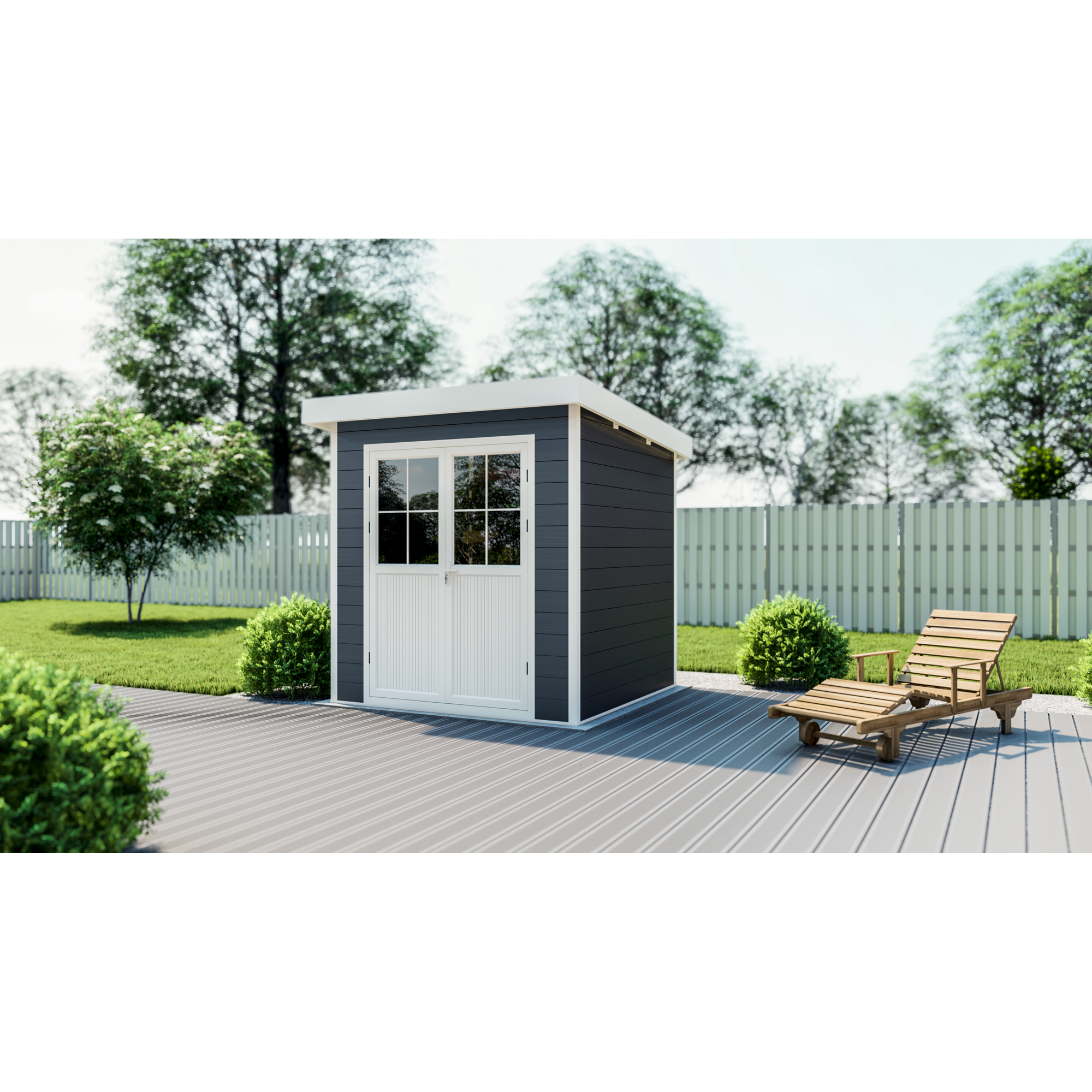 elephant Gartenhaus 'Ausführung S' WPC mit Flachdach anthrazit 100 % FSC®-zertifiziert