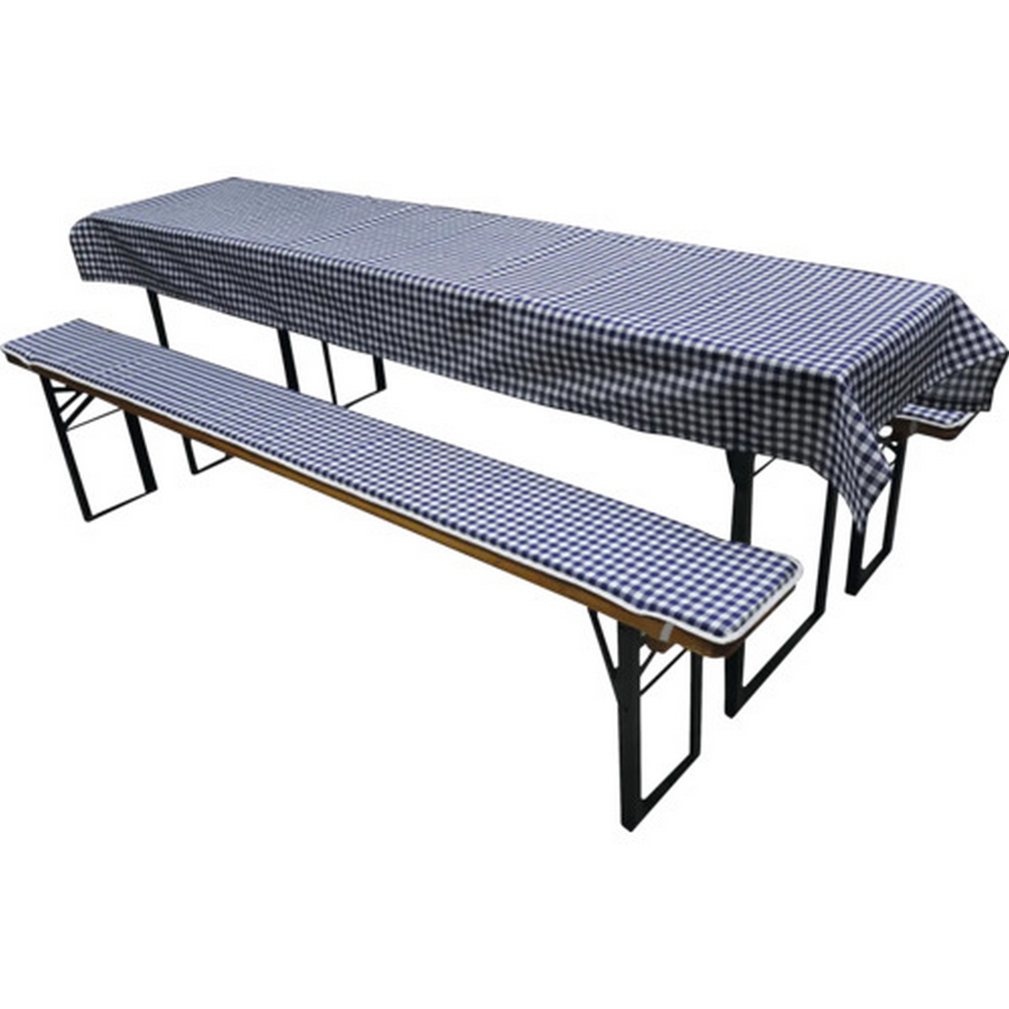 Auflagen für Bierzeltgarnitur blau-weiß 3-teilig