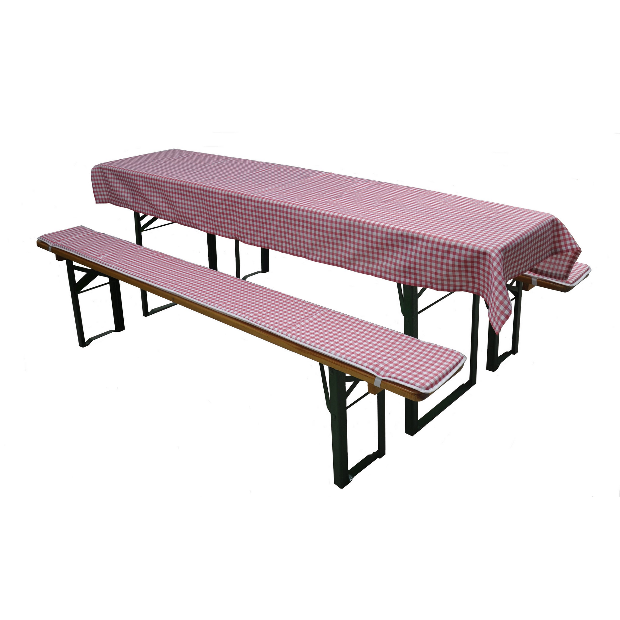 Auflagen für Bierzeltgarnitur rot-weiß 3-teilig