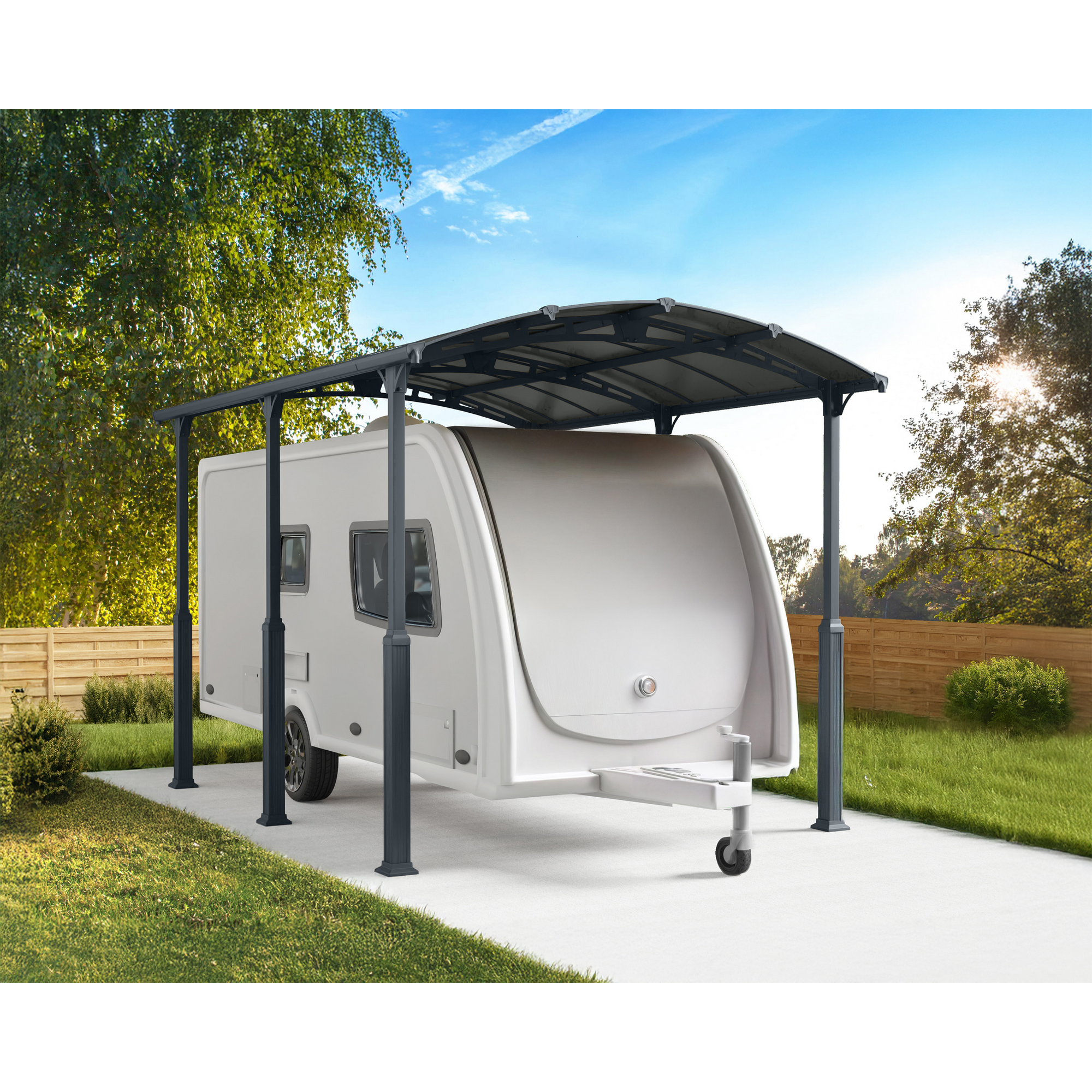 Palram-Canopia Caravan-Carport 'Alpine' anthrazit 359 x 507 cm Polycarbonat grau