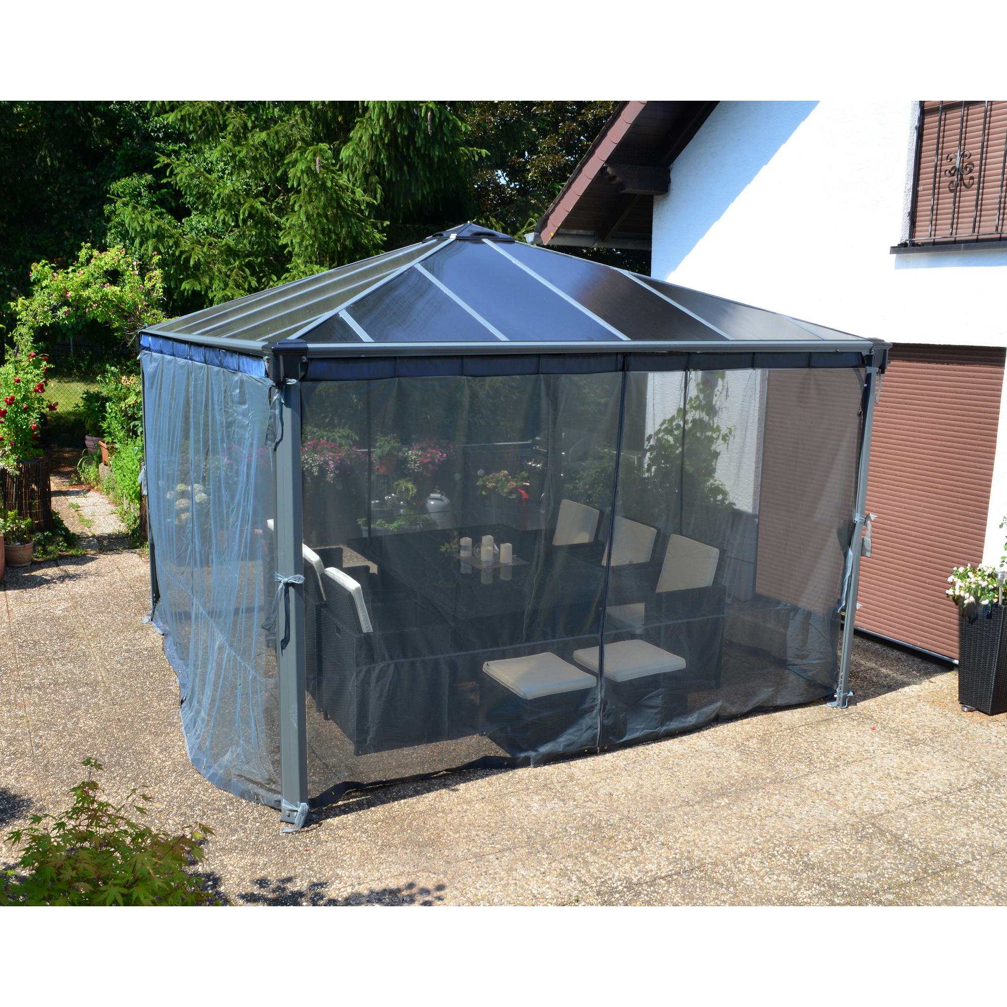 Palram-Canopia Insektenschutznetz dunkelgrau für Pavillon Palermo/Milano 3-4 m