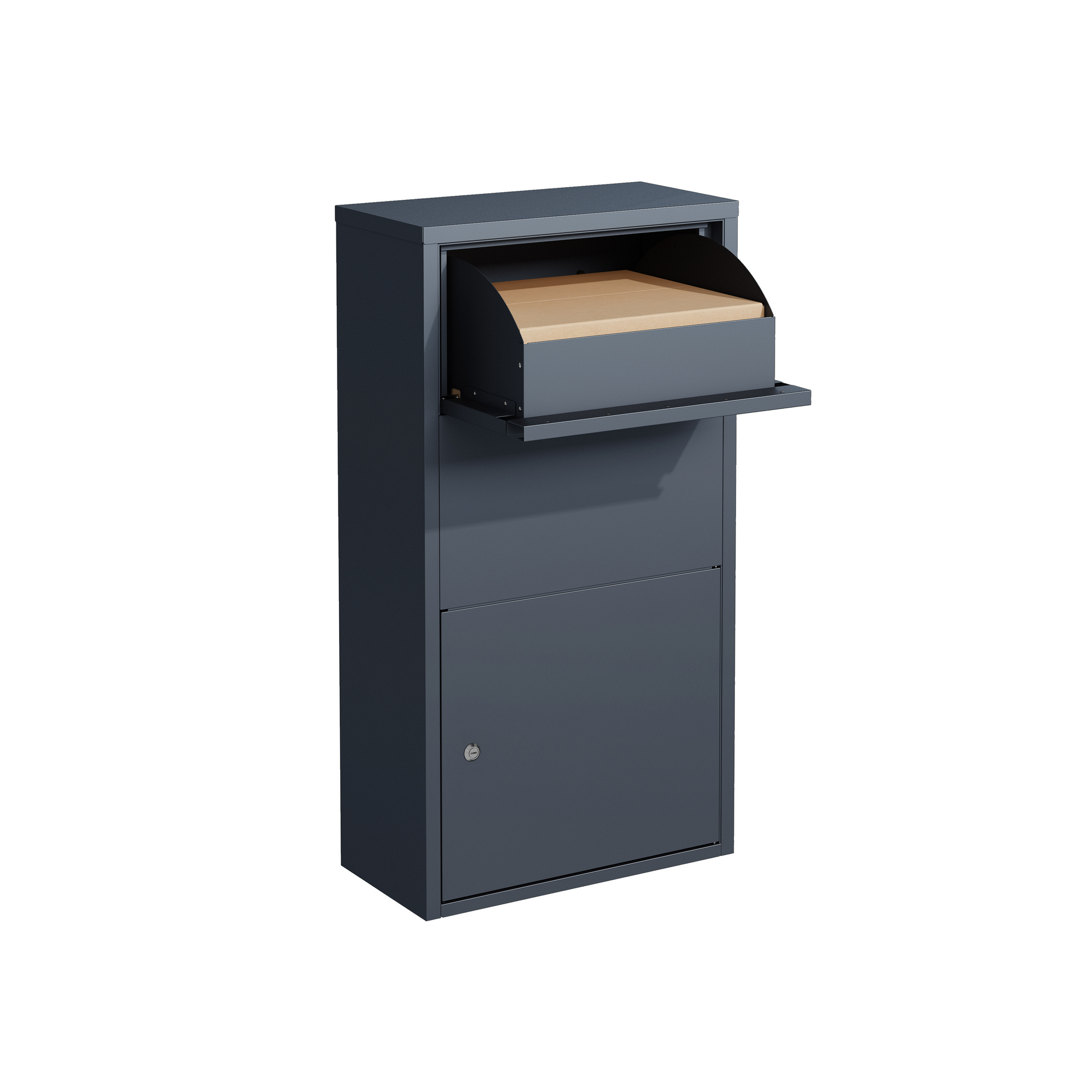 Westmann Briefkasten mit Paketbox 'Pollux' Stahl anthrazit 44 x 22 x 82 cm