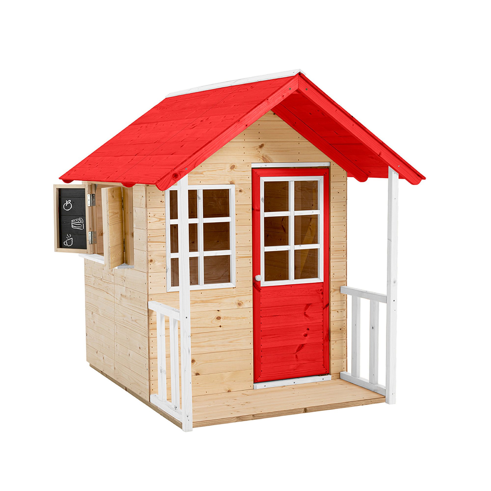 Spielhaus 'Lolla' naturfarben/rot 135 x 120 x 139 cm