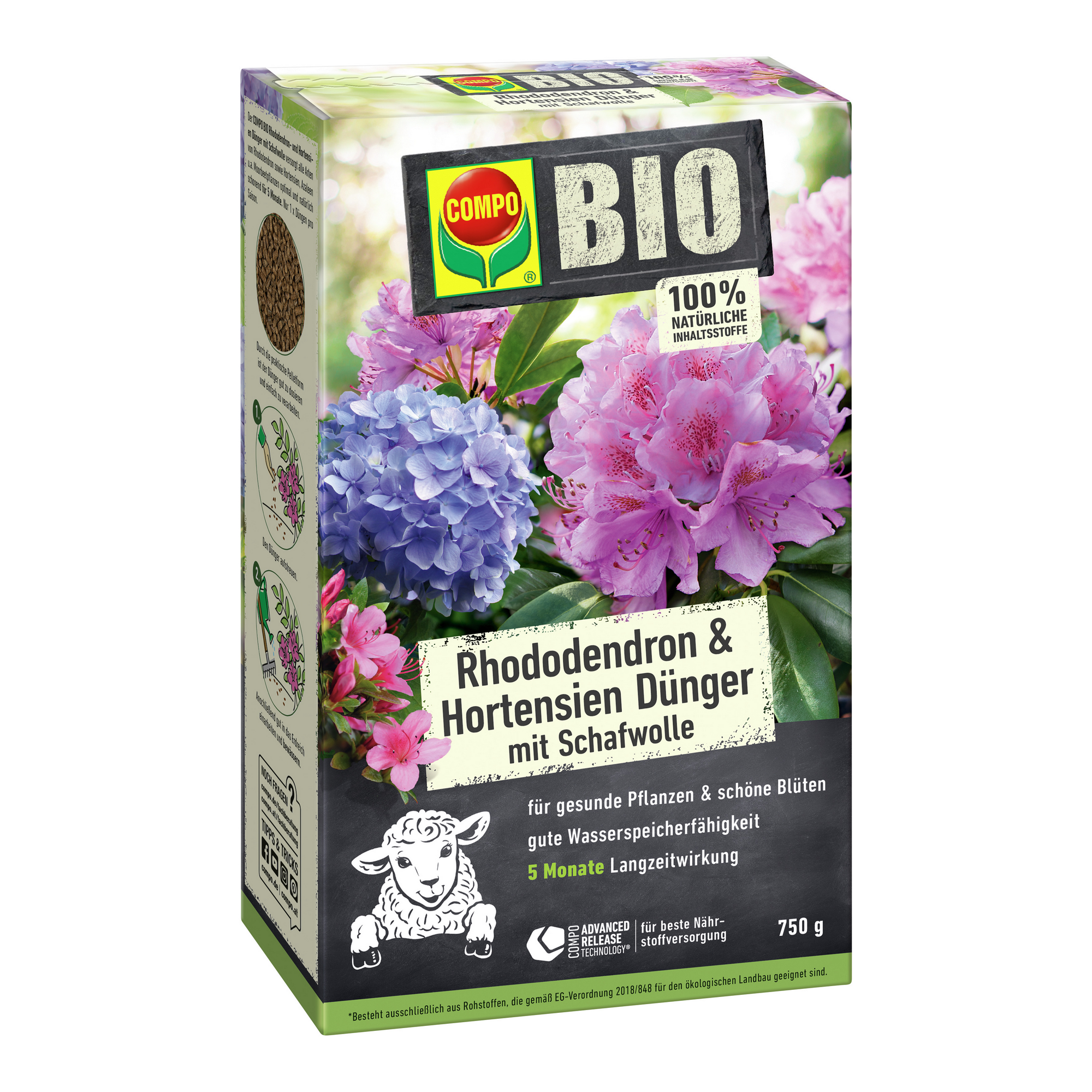 Compo Bio-Rhododendron- und Hortensien Dünger mit Schafwolle 750 g​