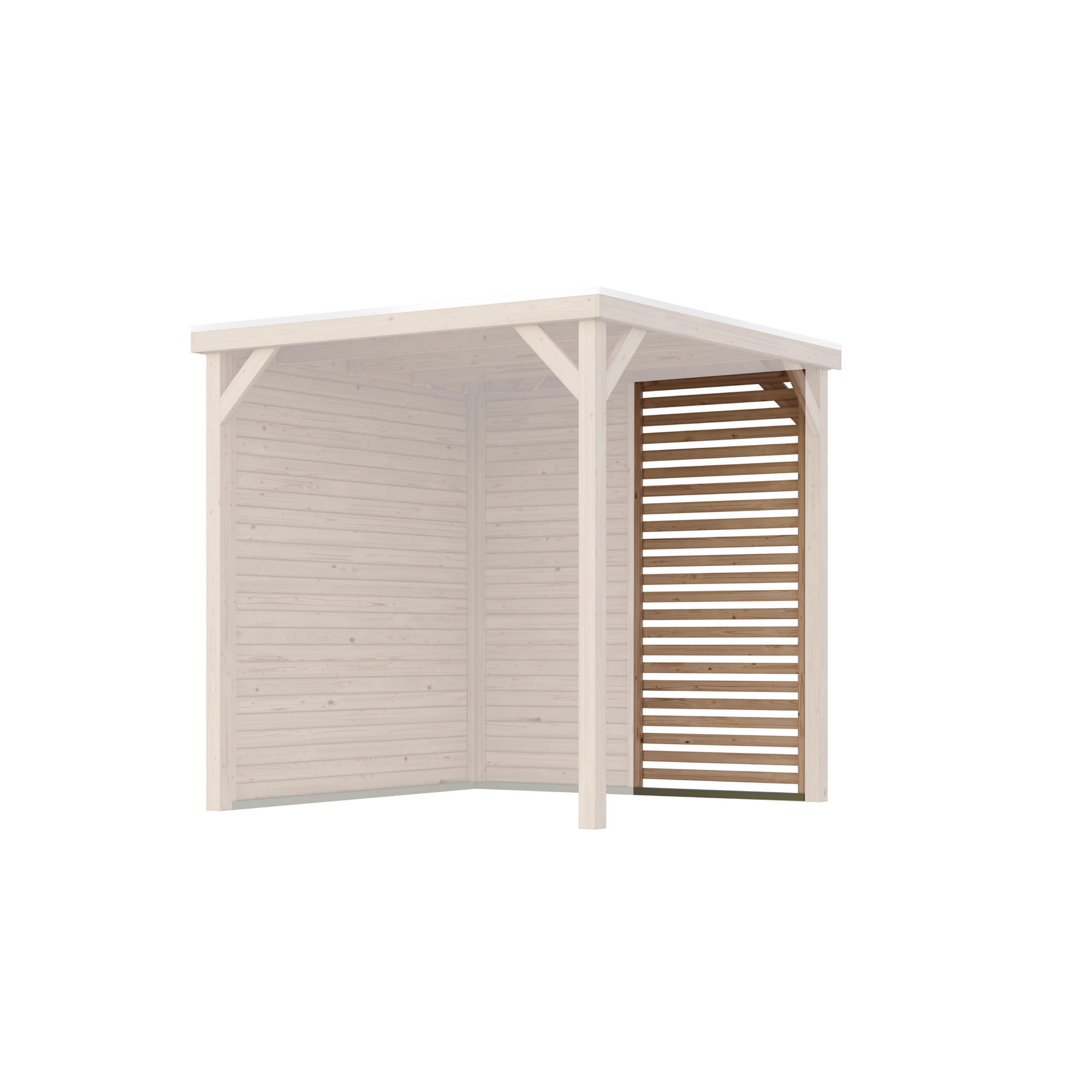 Karibu Seitenwand Lamellen Optik für Pavillon 'Baros' naturbelassen halbe Breite