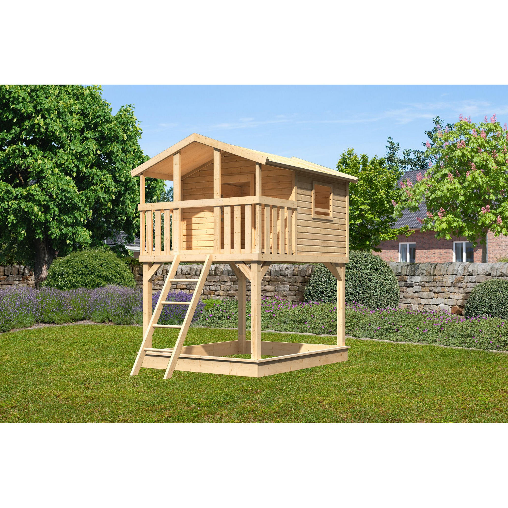 Karibu Stelzenhaus 'Ciana' naturbelassen 198 x 244 x 309 cm