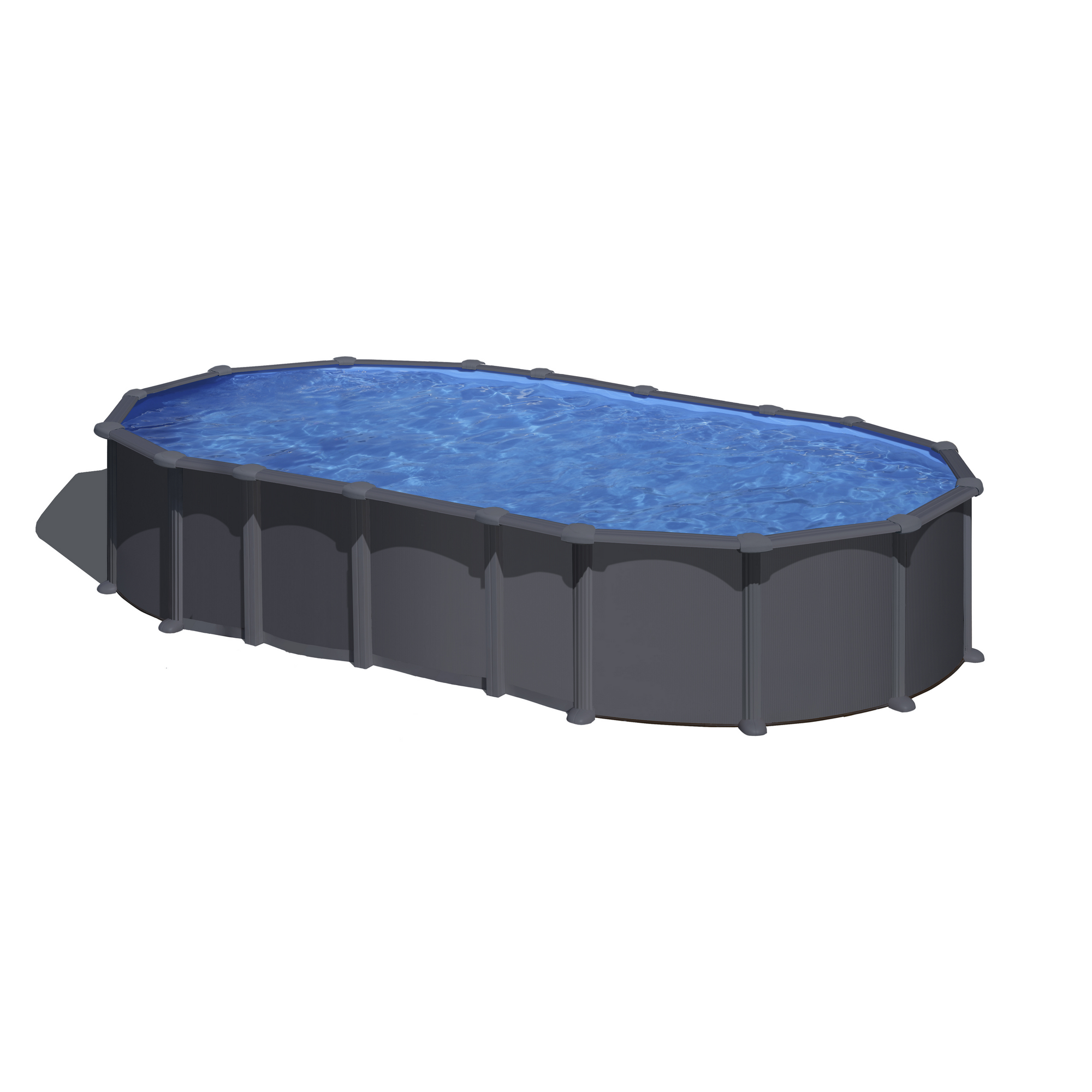 GRE Stahlwandpool-Set 'Anthracite' oval 730 × 375 × 132 cm