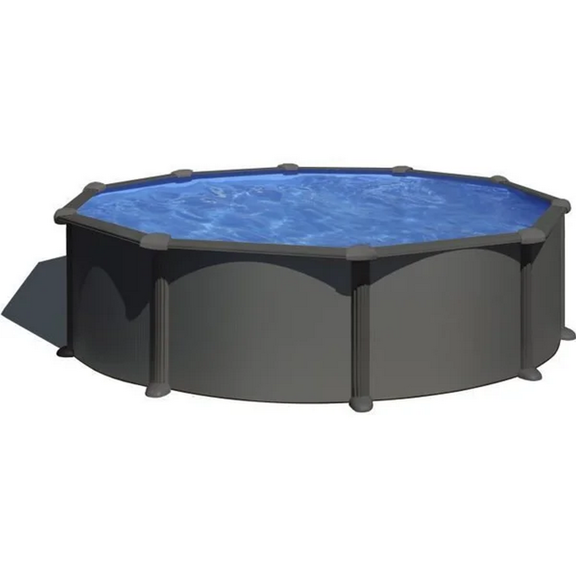 GRE Stahlwandpool-Set 'Anthracite' Ø 350 × 132 cm