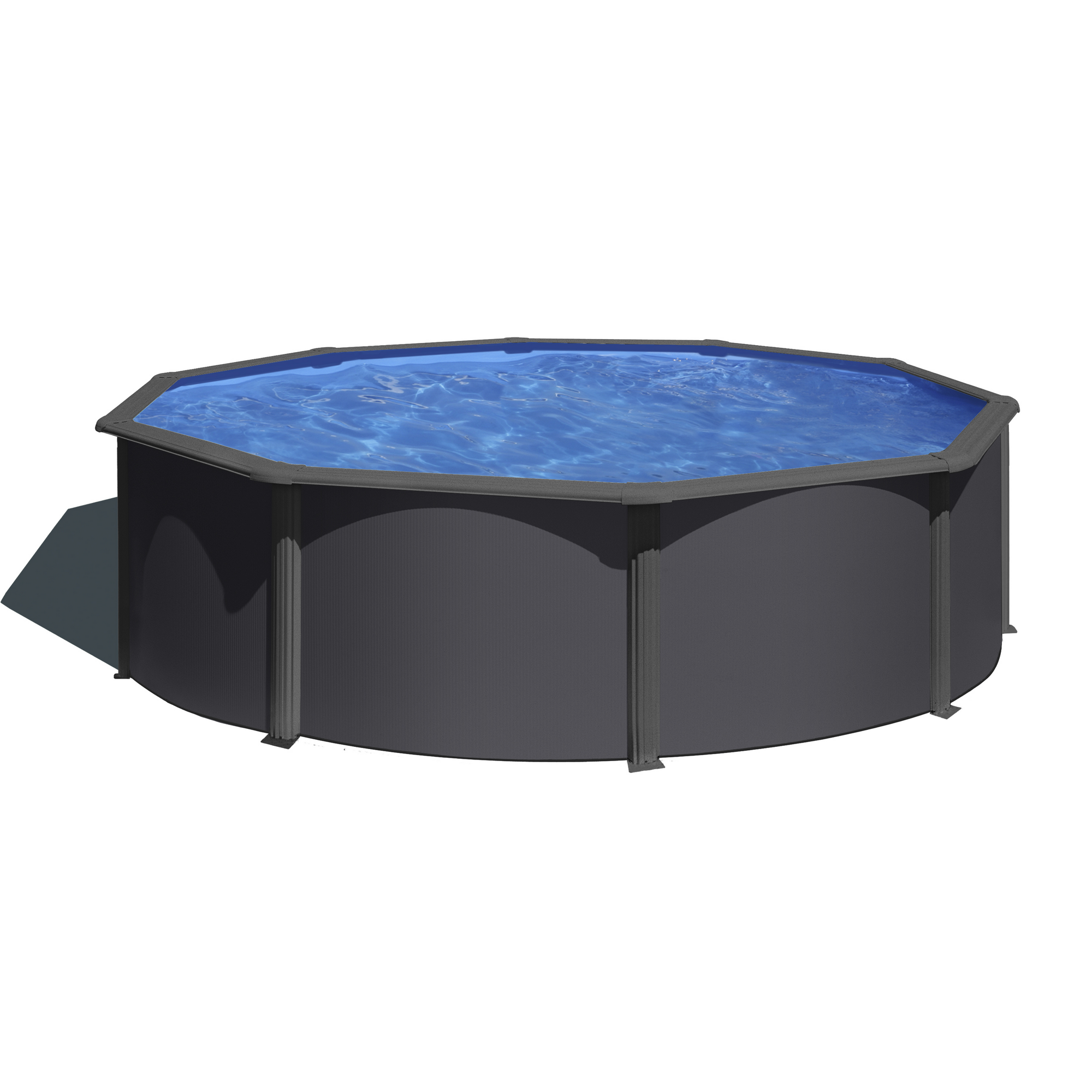 GRE Stahlwandpool-Set 'Anthracite' Ø 460 × 120 cm