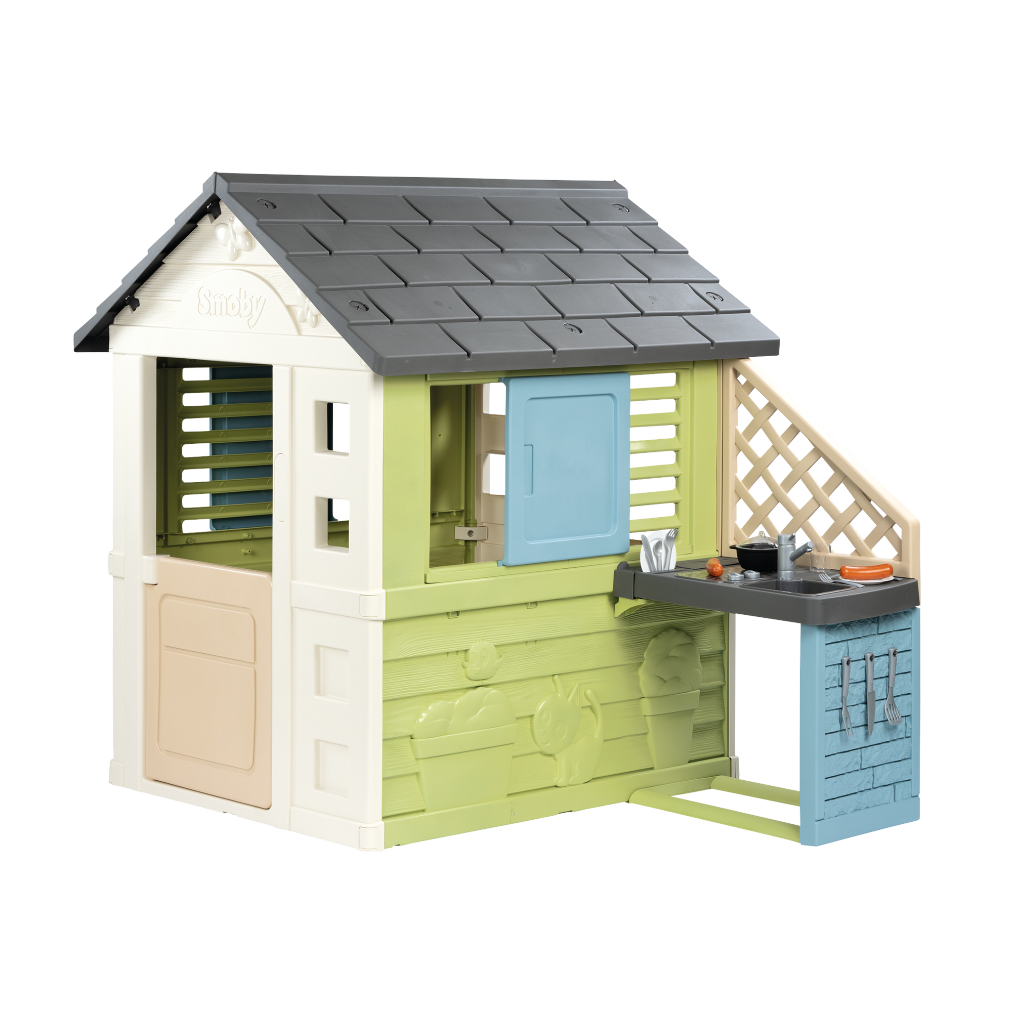 Smoby Spielhaus 'Pretty' mit Küche mehrfarbig 145 x 127 x 110 cm