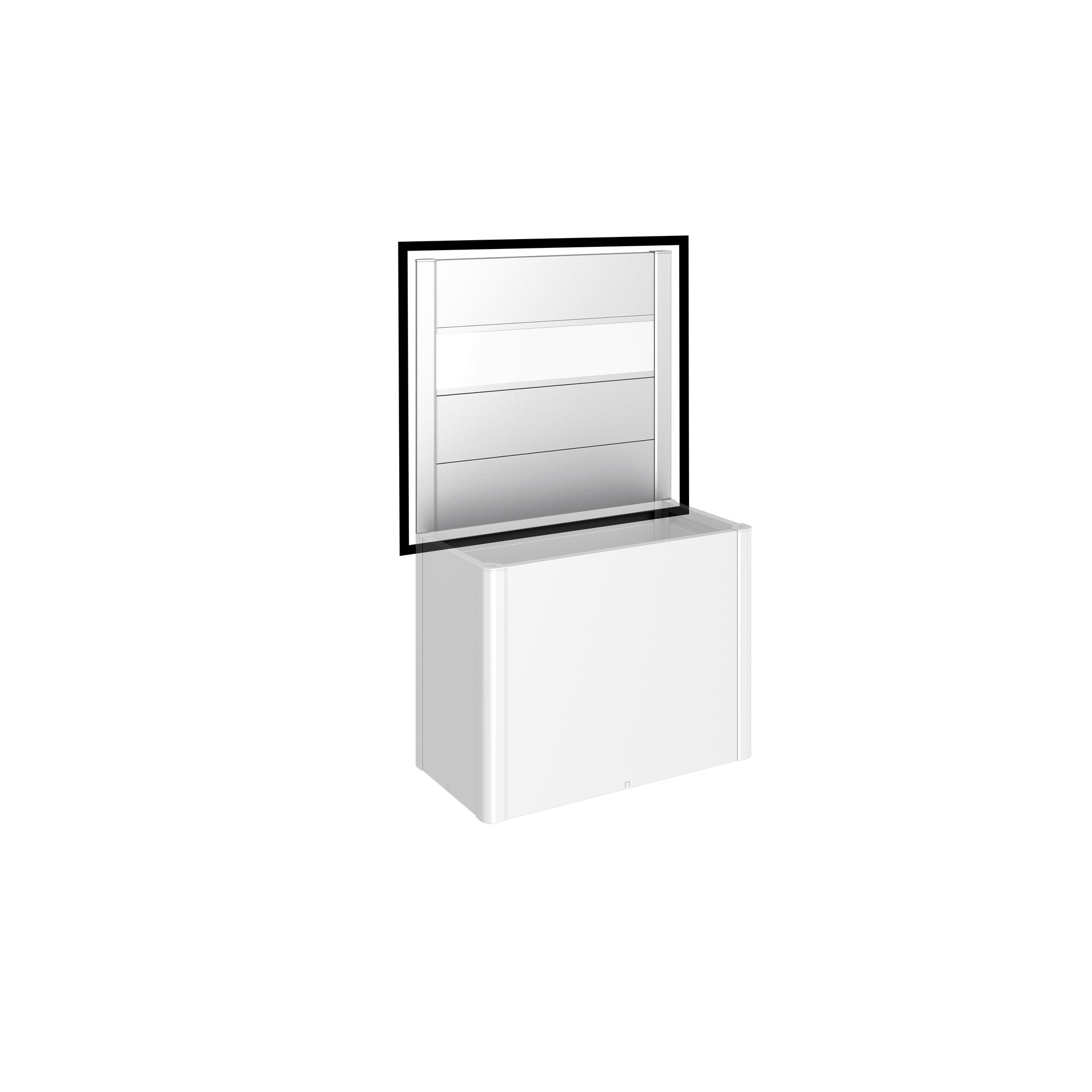 Biohort Sichtschutz zu 'HochBeet' 4 x 1 m mit Acrylglas silber-metallic
