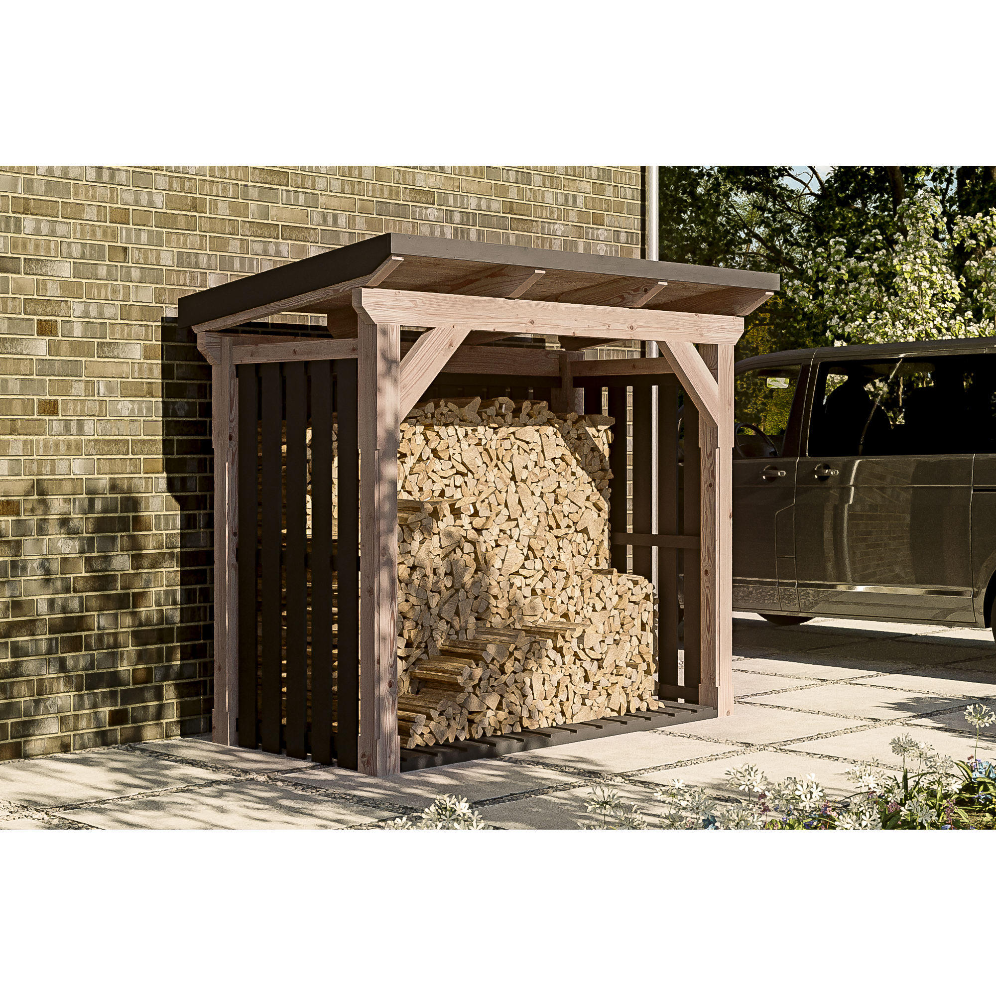 SKAN HOLZ Holzunterstand 'Holm 1' anthrazit 250 x 144 cm