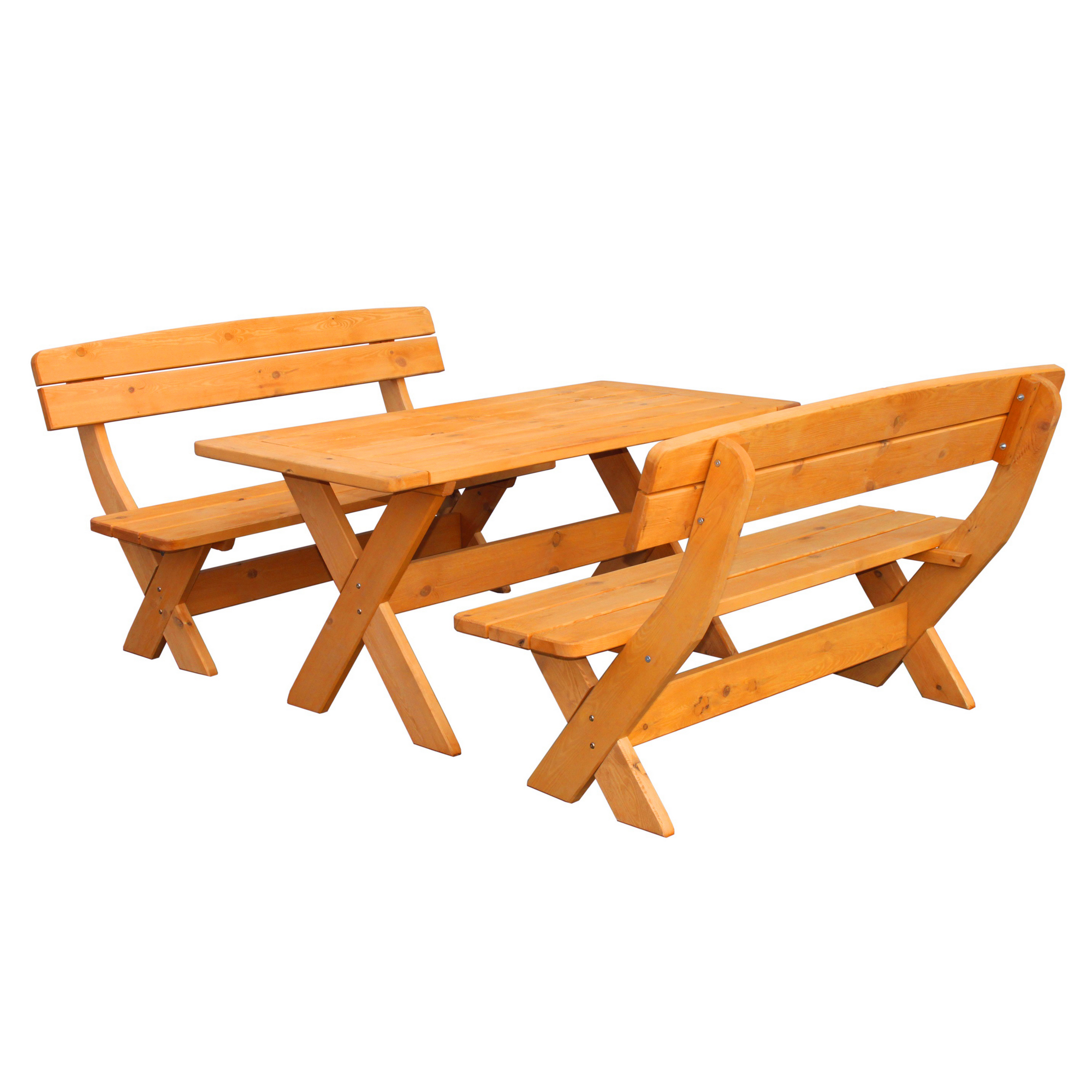 Kiehn-Holz Gartenmöbel-Set 'München' Kiefernholz honigbraun 3-teilig