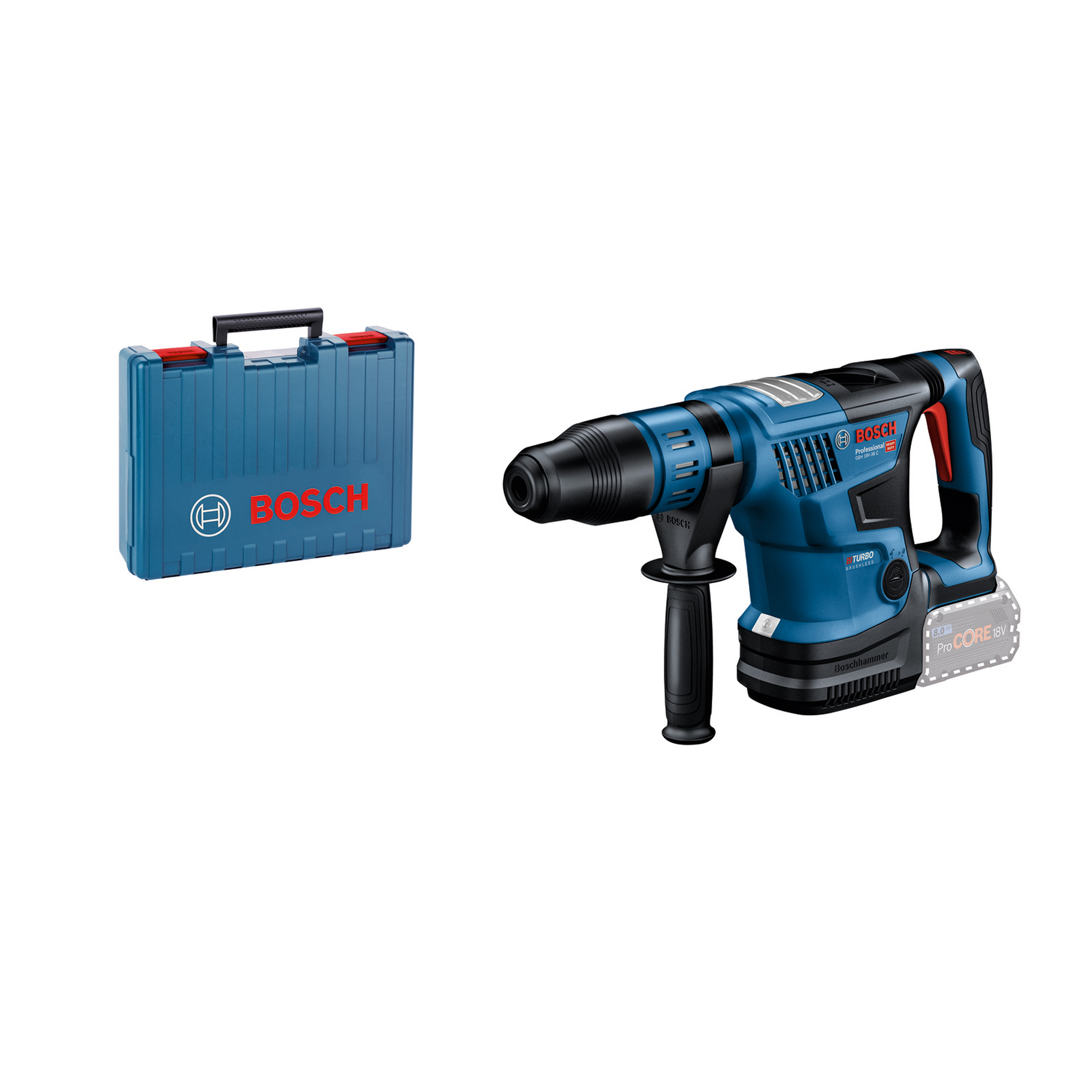 Bosch Akku-Bohrhammer 'GBH 18V-36 C Professional' Solo BITURBO mit SDS max in Koffer