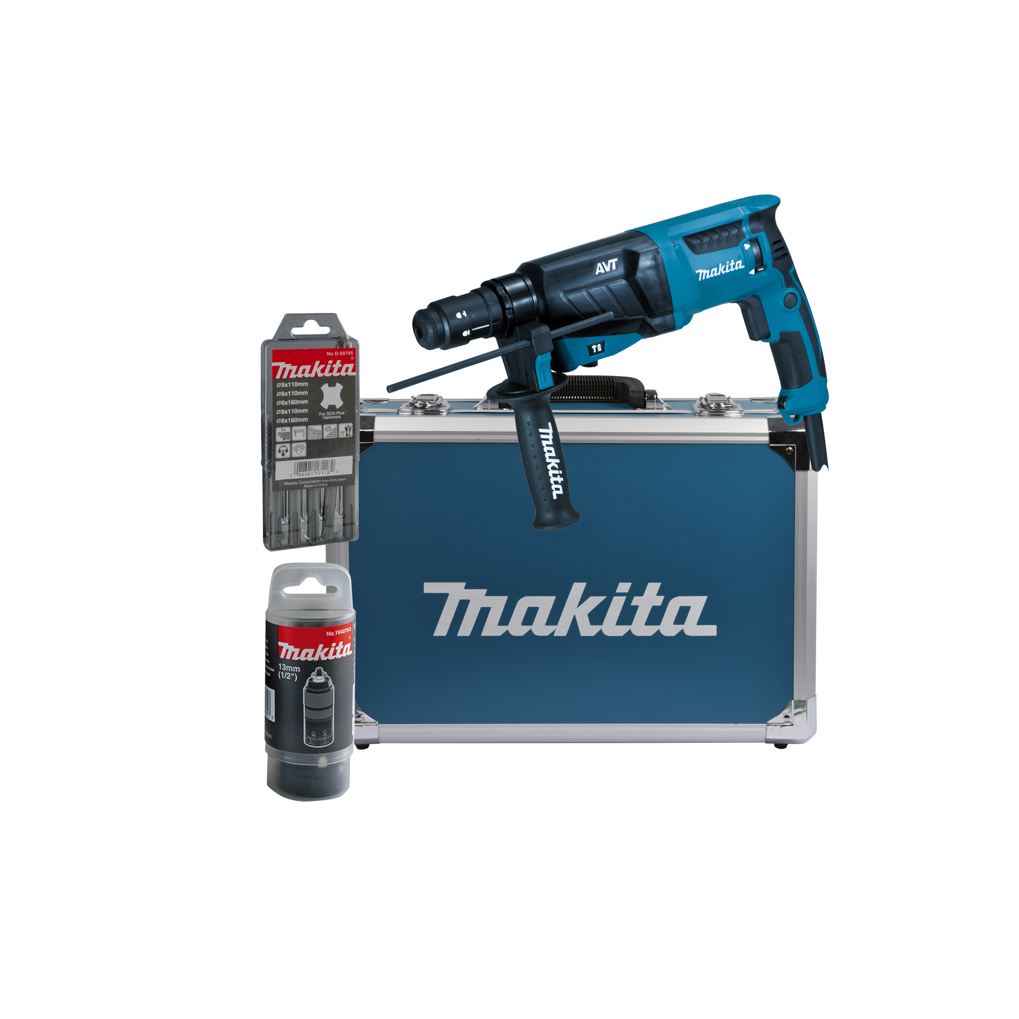 Makita Kombihammer 'HR2631FT13' für SDS-Plus, mit Bohrerset, mit LED, 800 W
