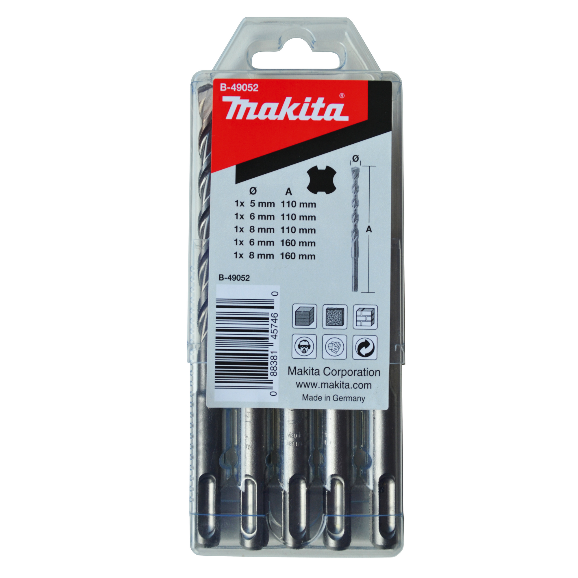 Makita Bohrer-Set 'B-49052' Ø 5/6/8 mm, 5-teilig