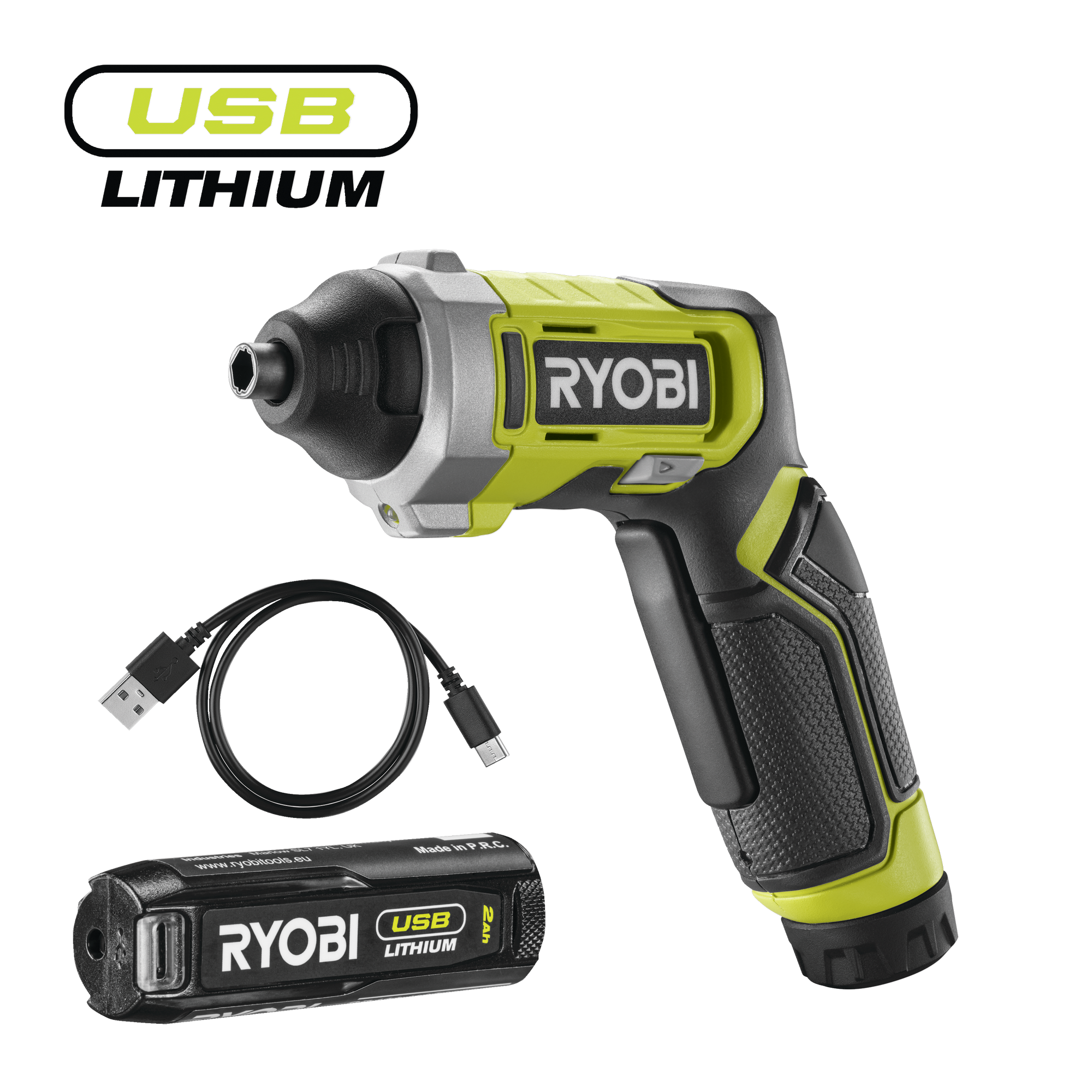Ryobi Akkuschrauber 'USB-Lithium' 4 V mit Akku und Ladekabel