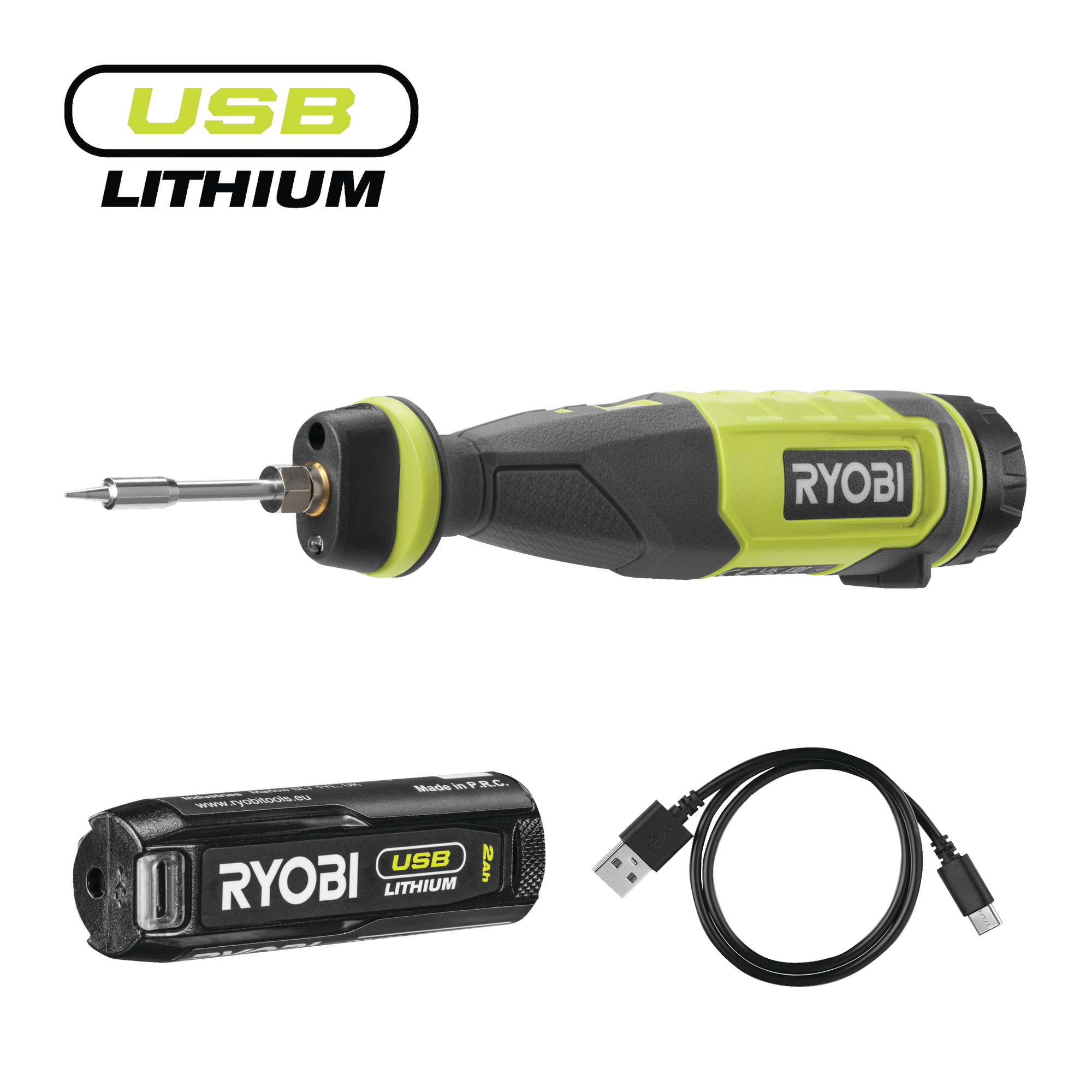 Ryobi Akku-Lötstift 4 V inklusive Akku und USB-C Ladekabel