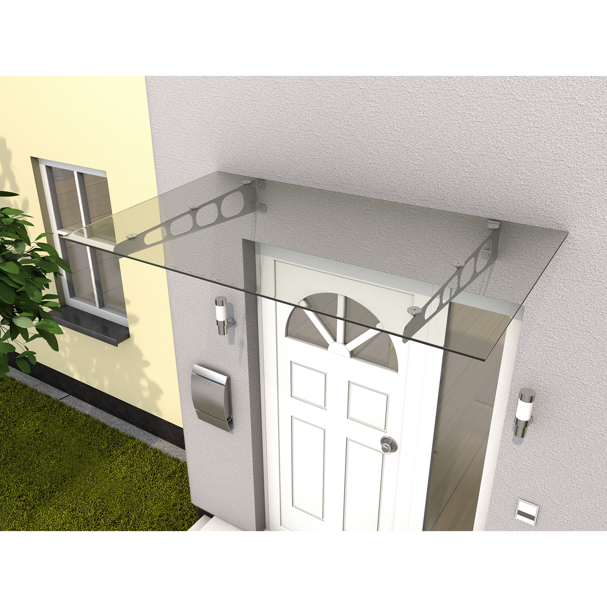 Gutta Edelstahlvordach 'HD/LT 160' klar 160 x 90 x 16,1 cm