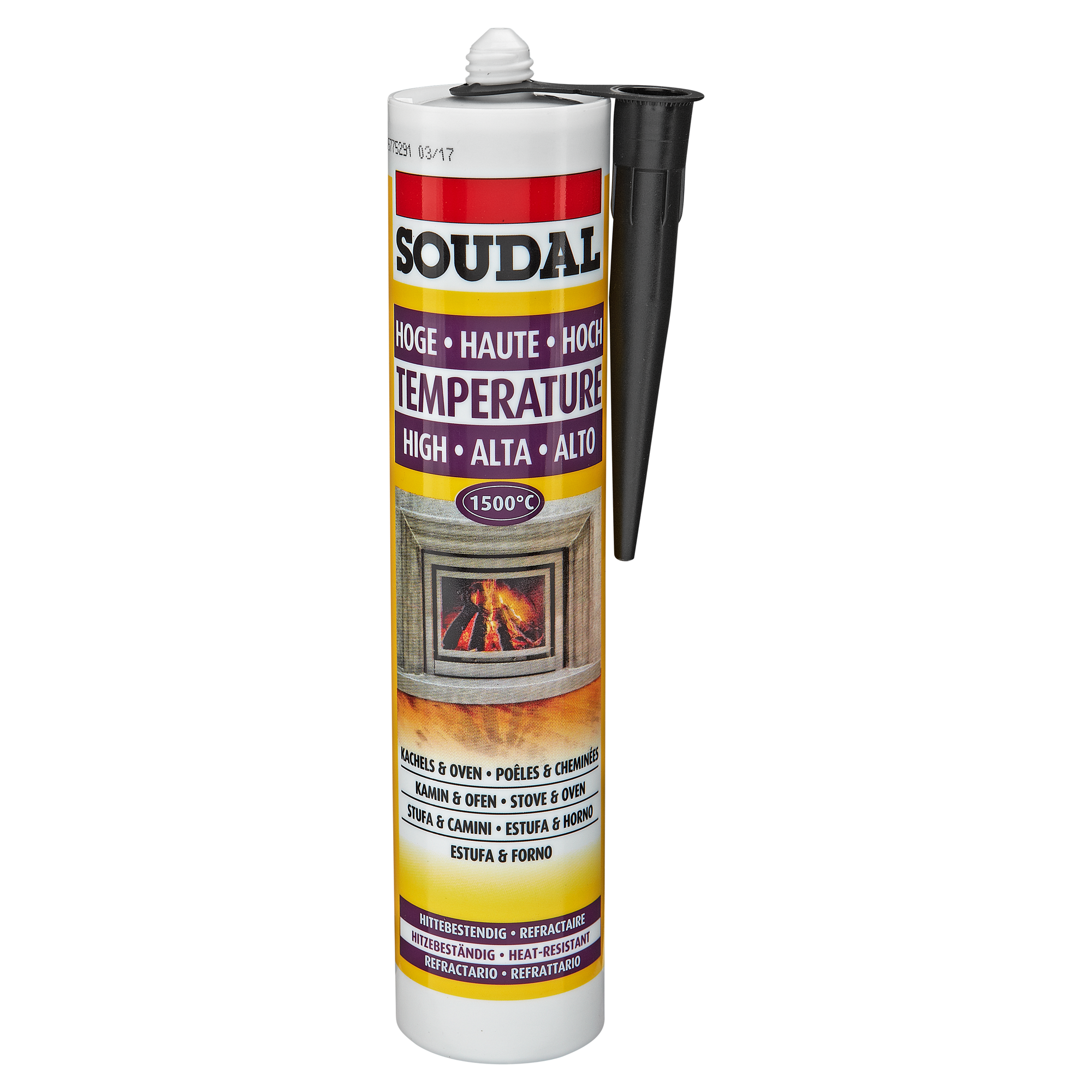 Soudal Dichtungsacryl 'Kamin und Ofen' schwarz 300 ml