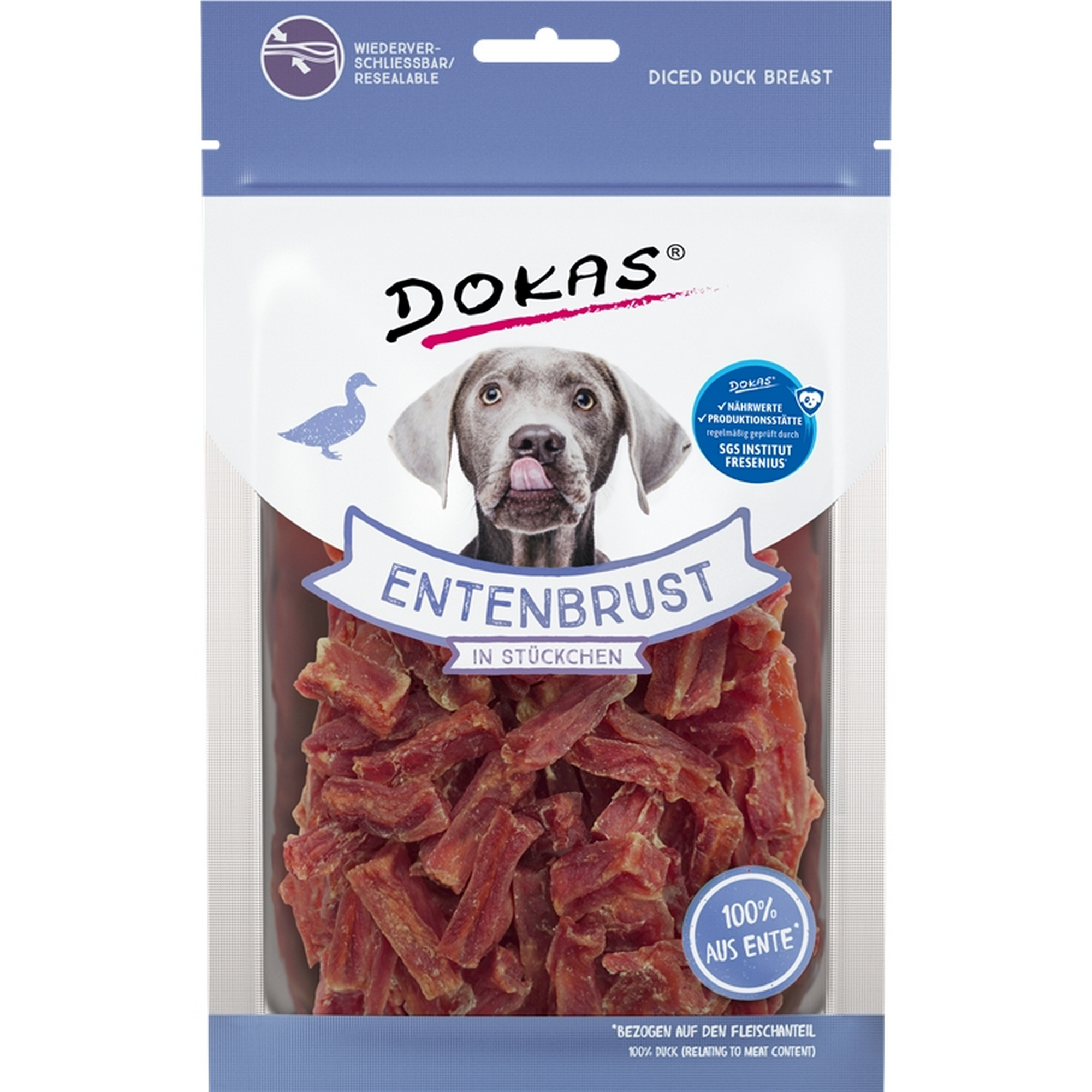 Dokas Hundefutter Entenbrust Stückchen 70 g