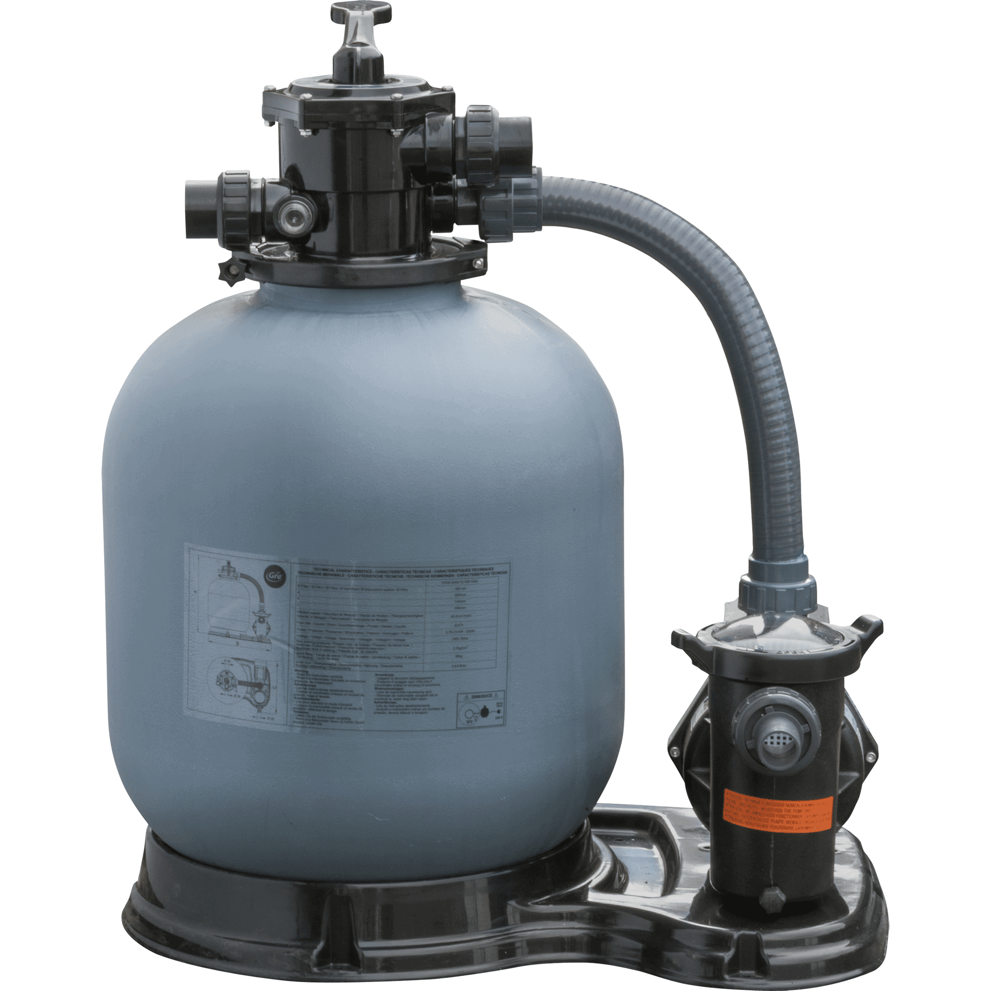 GRE Sandfilteranlage grau 10 m³/h