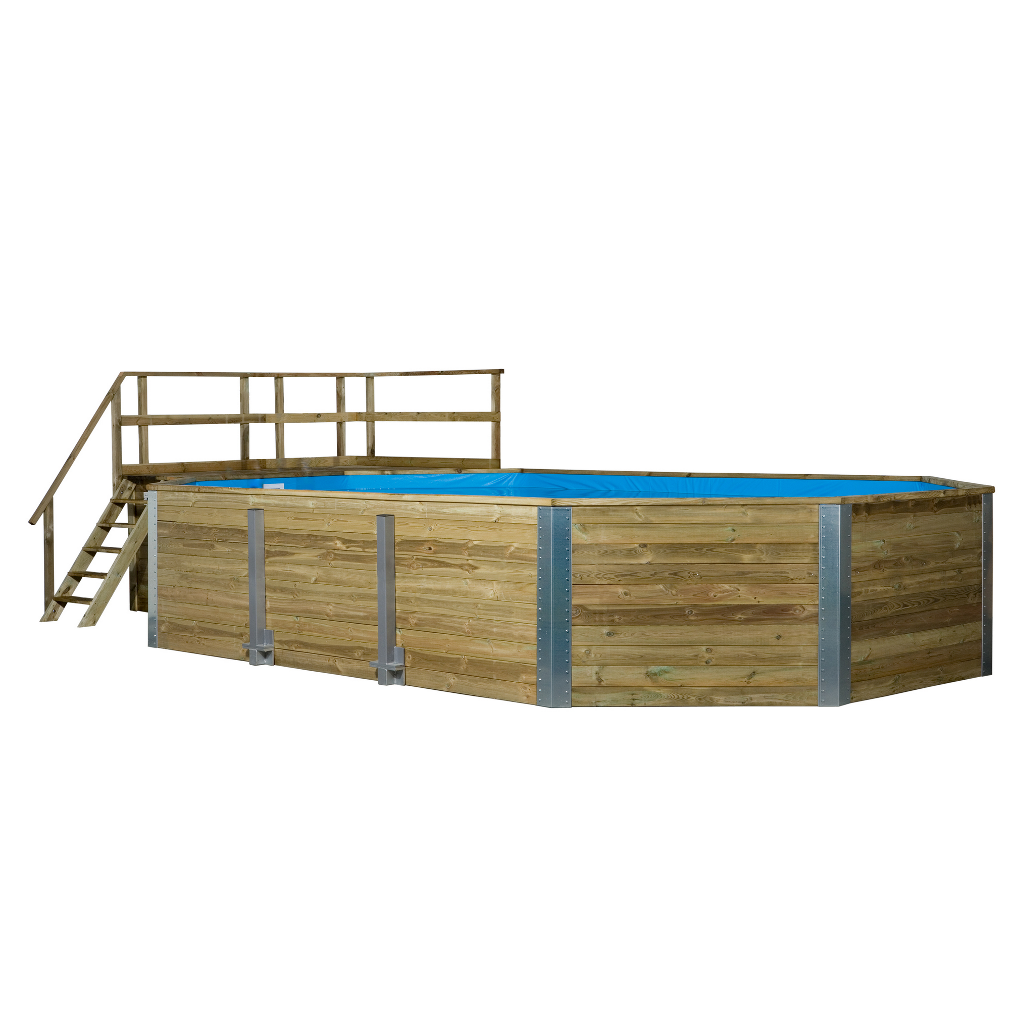 Weka Massivholz-Pool '594' achteckig, 714 x 376 x 116 cm