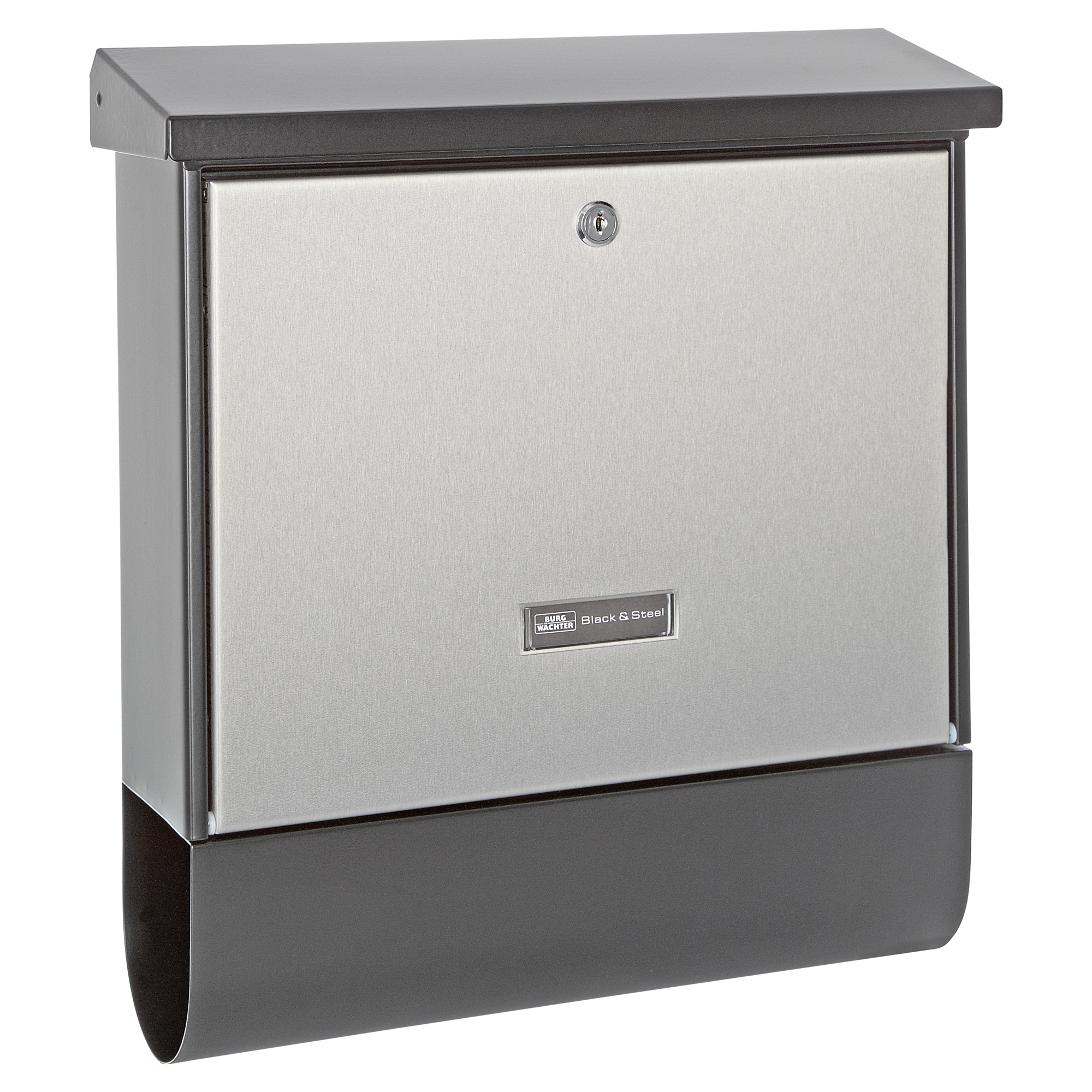 Burg-Wächter Briefkasten 'London-Set' schwarz/edelstahlfarben