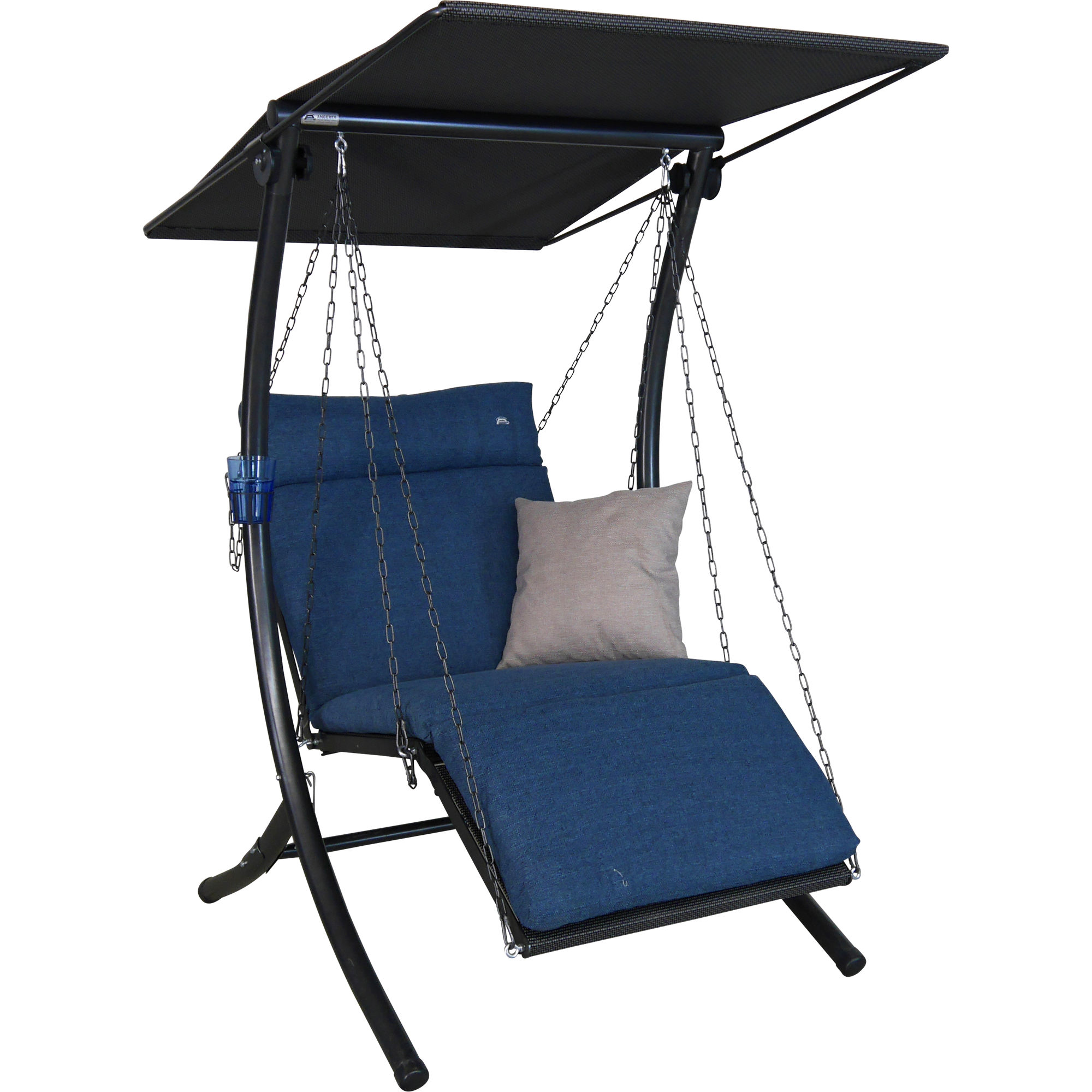 Angerer Freizeitmöbel Hollywoodschaukel 'Swing' 1-Sitzer blau 100 x 160 x 145 cm