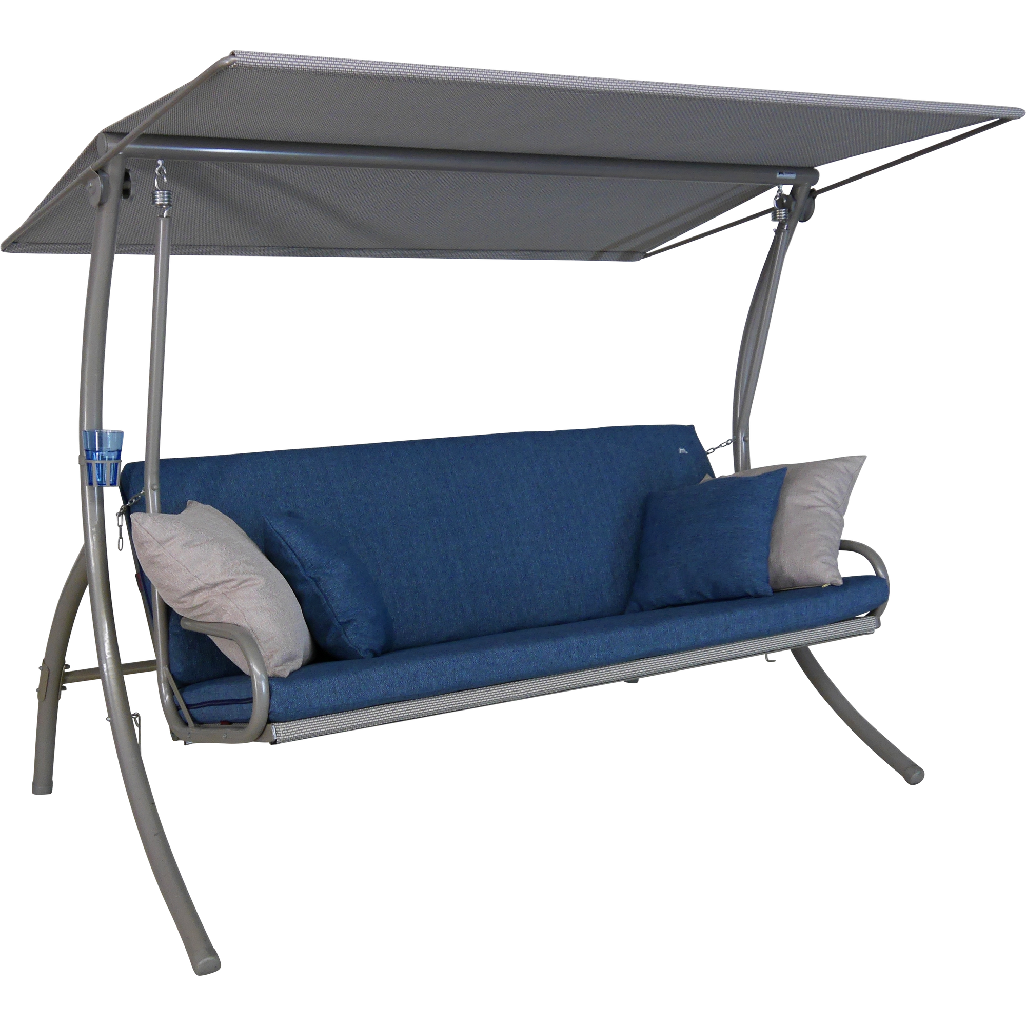 Angerer Freizeitmöbel Hollywoodschaukel 'Elegance Smart' 3-Sitzer blau 210 x 160 x 145 cm