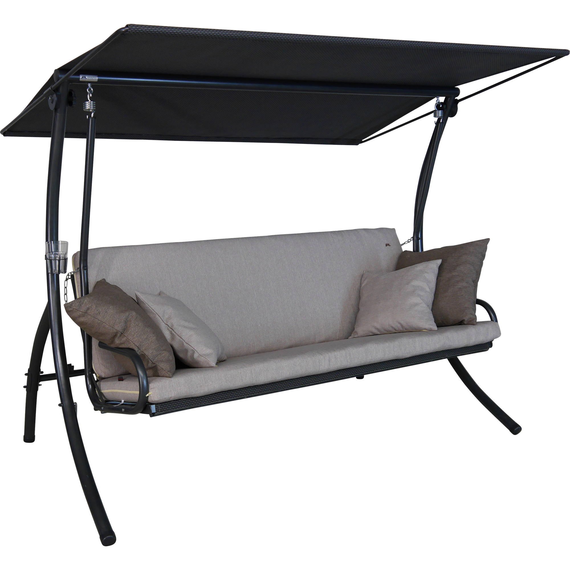 Angerer Freizeitmöbel Hollywoodschaukel 'Elegance Smart' 3-Sitzer beige 210 x 160 x 145 cm