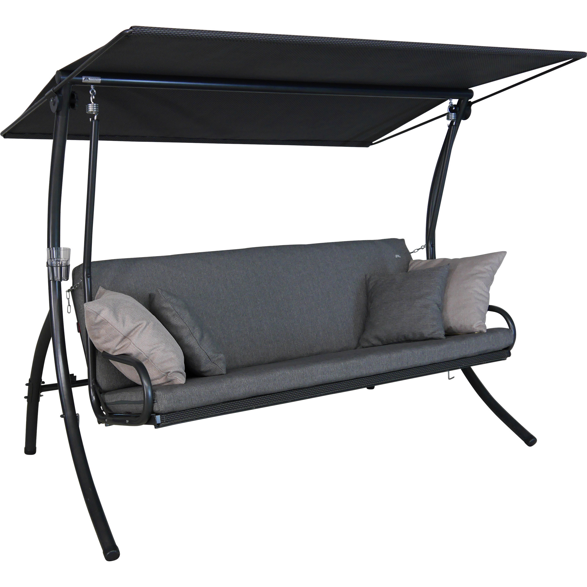 Angerer Freizeitmöbel Hollywoodschaukel 'Elegance Smart' 3-Sitzer grau 210 x 210 x 145 cm