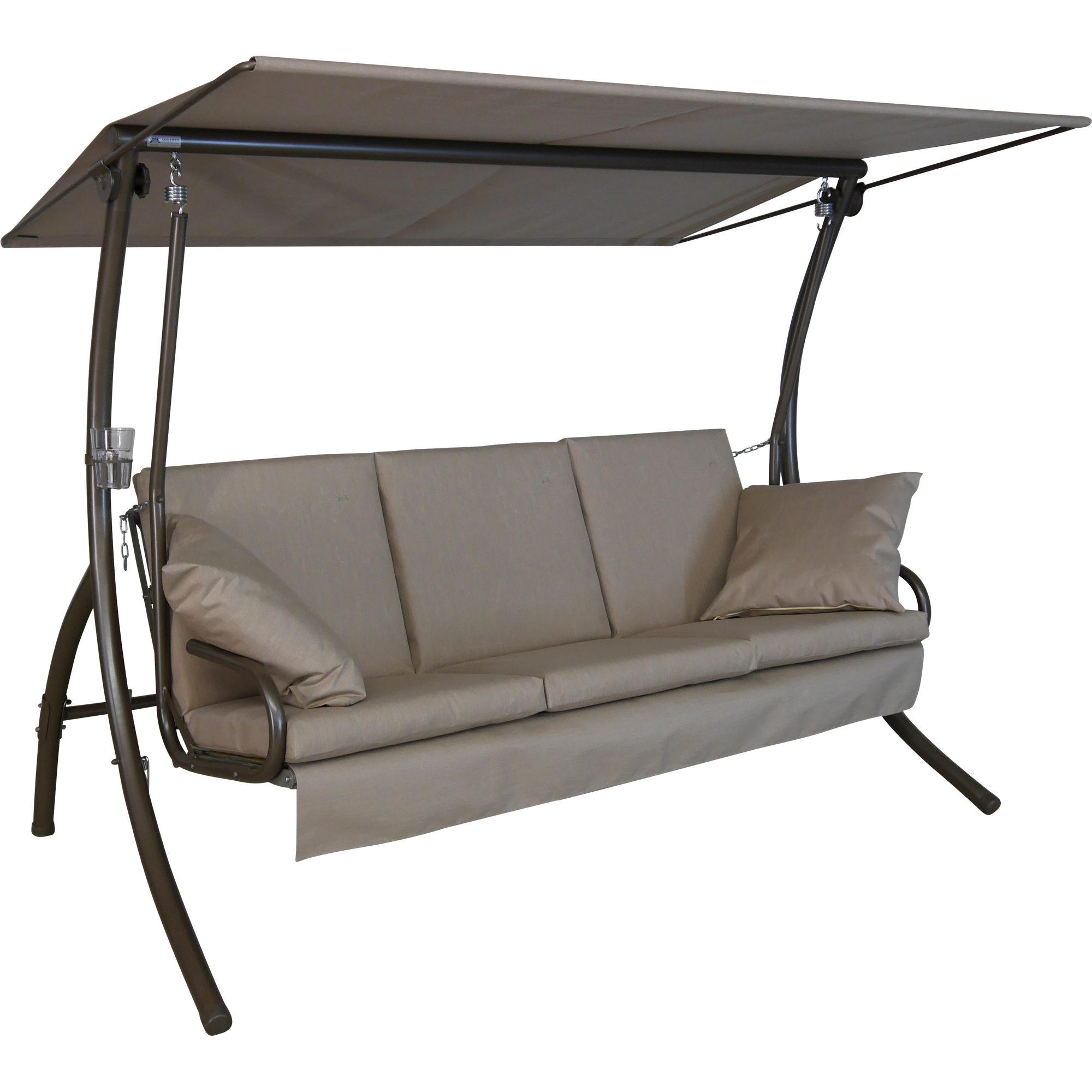 Angerer Freizeitmöbel Hollywoodschaukel 'Loft Sun' 3-Sitzer taupe 210 x 160 x 145 cm