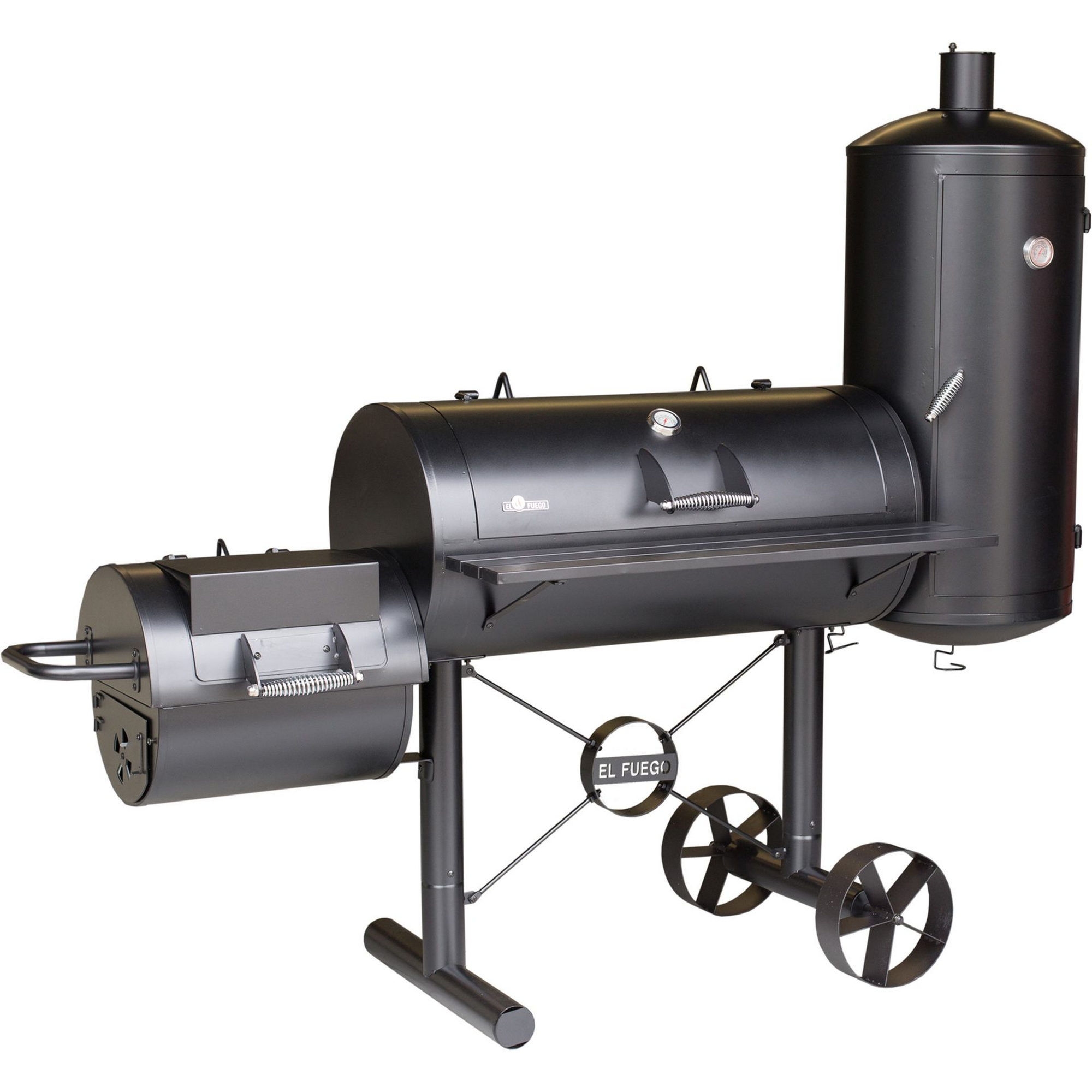 El Fuego Smoker- und Holzkohlegrill 'Kiona' schwarz 211 x 173 x 70 cm