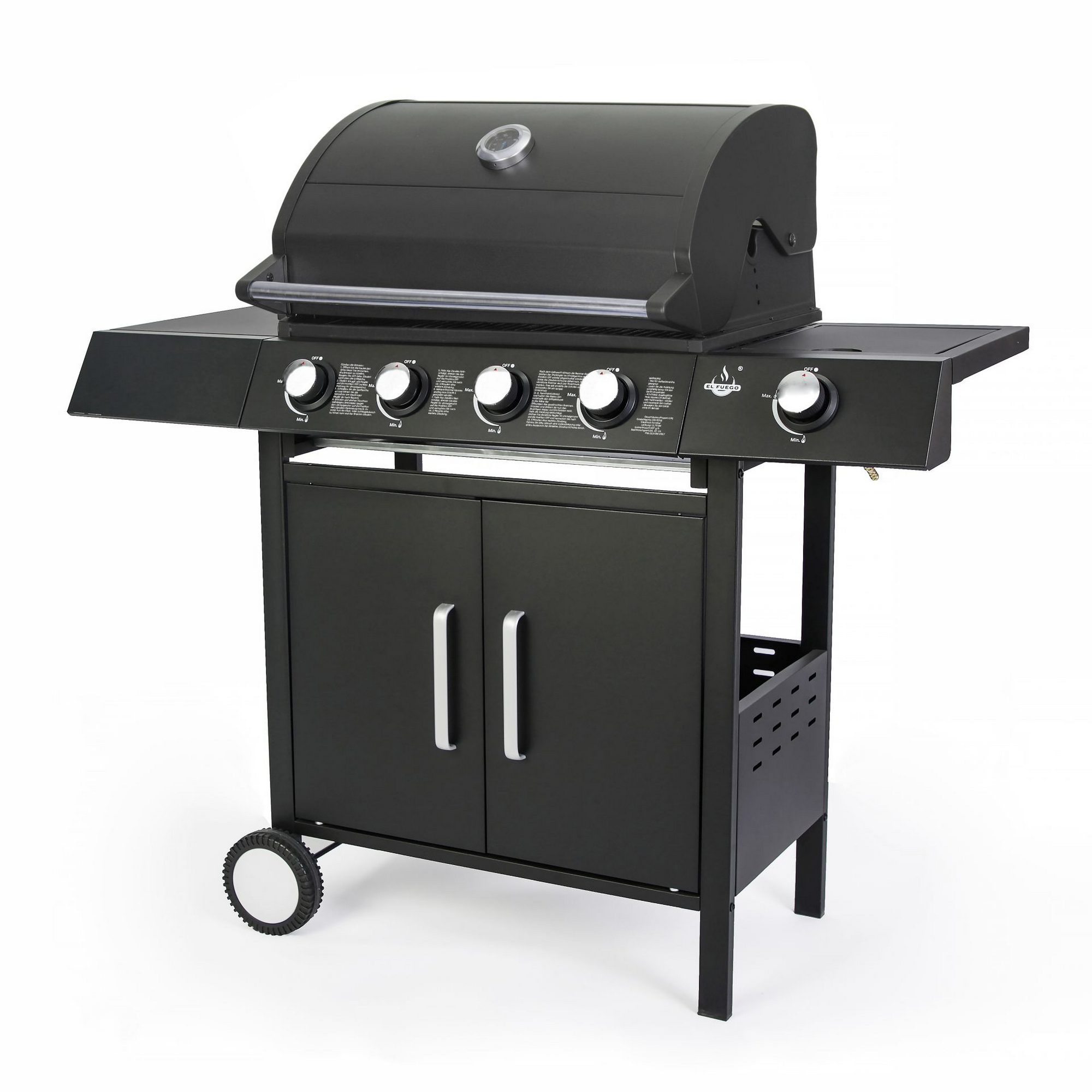 El Fuego Gasgrill 'San Angelo' schwarz 110 x 120 x 48 cm