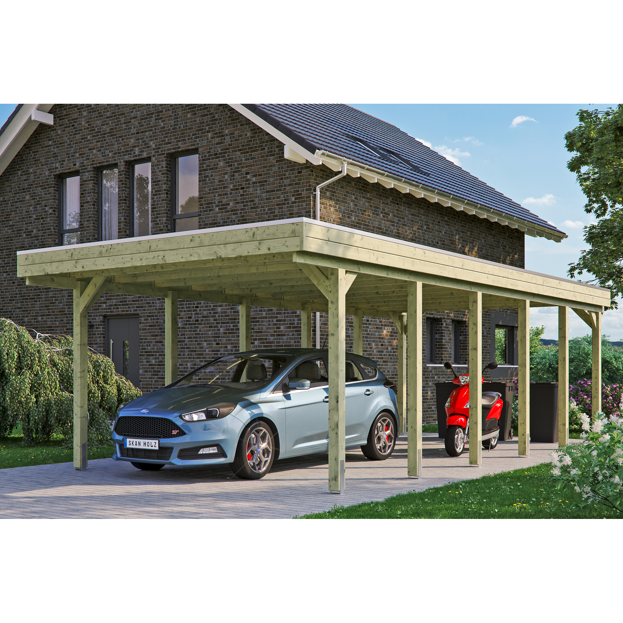 SKAN HOLZ Carport 'Friesland'  397 x 860 cm imprägniert