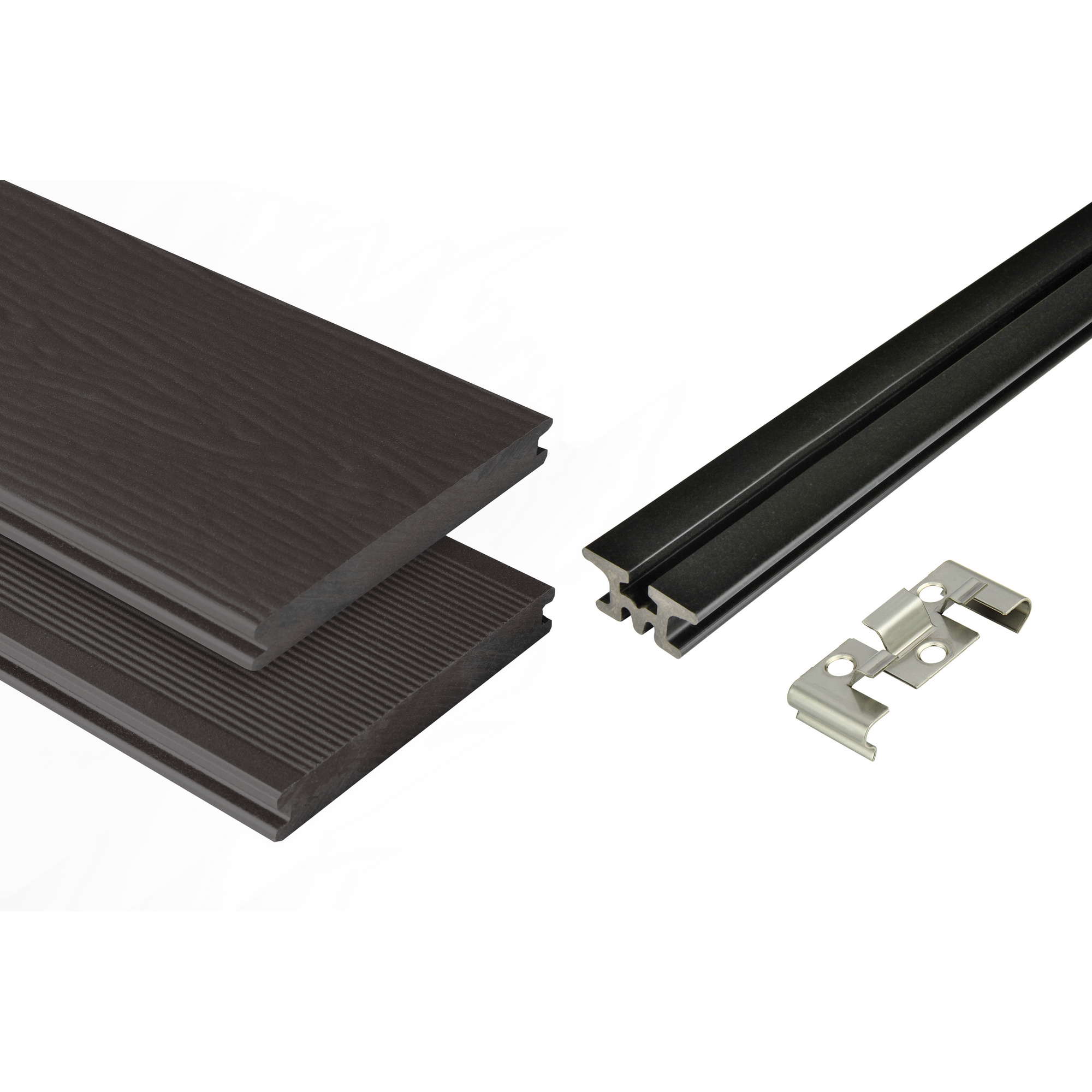 Kovalex Terrassendielen-Komplettset 'Strukturo' grau/braun 2100 x 3000 mm